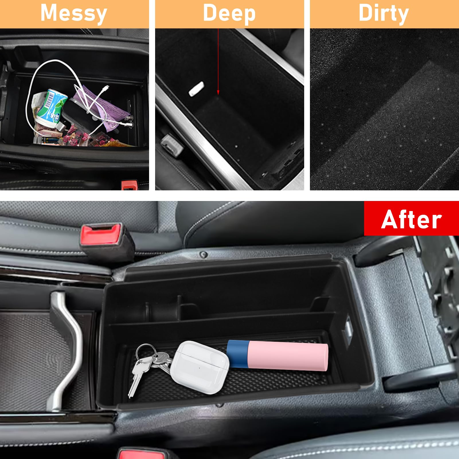 TTCR-II Center Console Organizer for 2025 VW Tiguan - Black Secondary Storage Tray