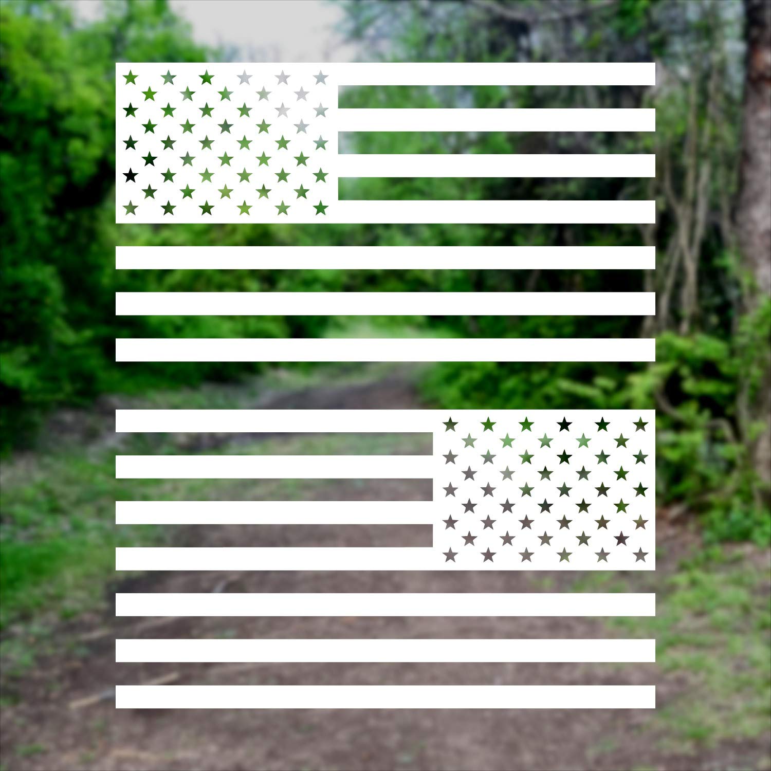 American Us Flag [Pick Color/Size] Vinyl Decal Sticker For Laptop/Car/Truck/Window/Bumper (7.5In Subdued Pair, Matte White)