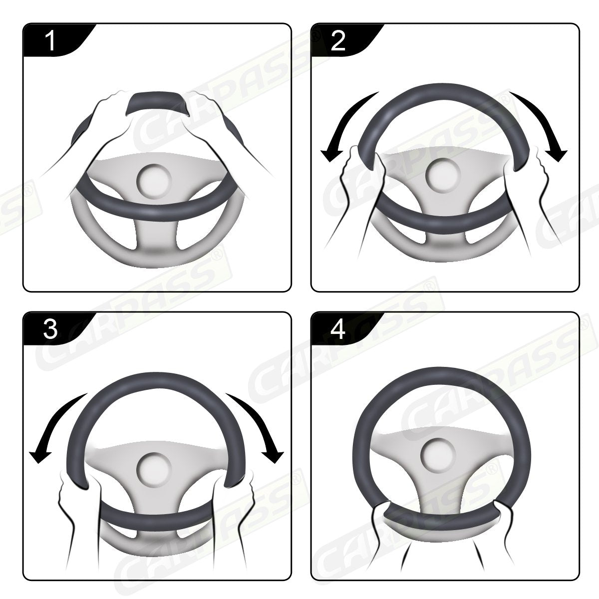 CAR PASS Boho Ethnic Flax Cloth Steering Wheel Cover, Anti-Slip, Fits 14.5-15 inches, Universal for Cars, SUVs, Vans