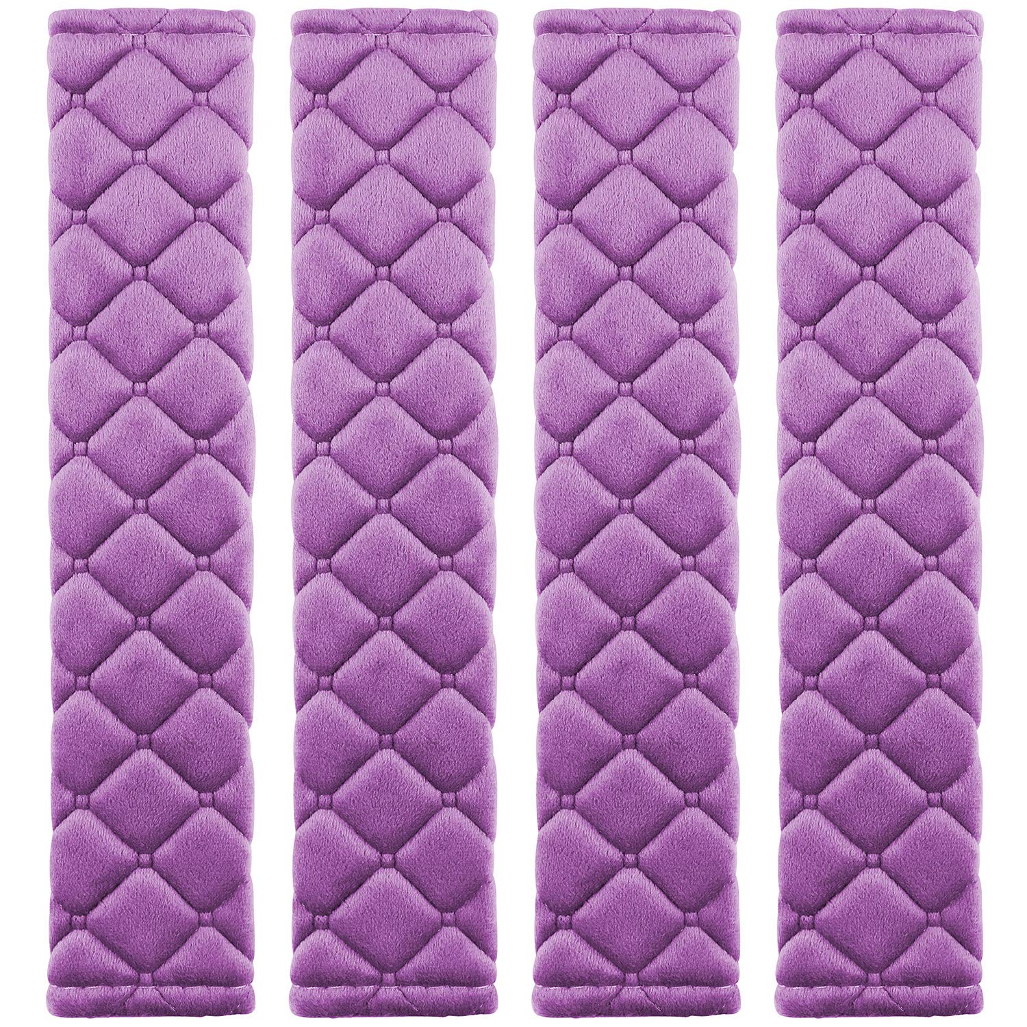 Mikafen 4 Pack Universal Car Seat Belt Pads, Adult Seat Belt Shoulder Strap Covers Harness Pad For Car/Bag,Soft Comfort Helps Protect You Neck Shoulder From The Seat Belt Rubbing (4Pack-Purple)