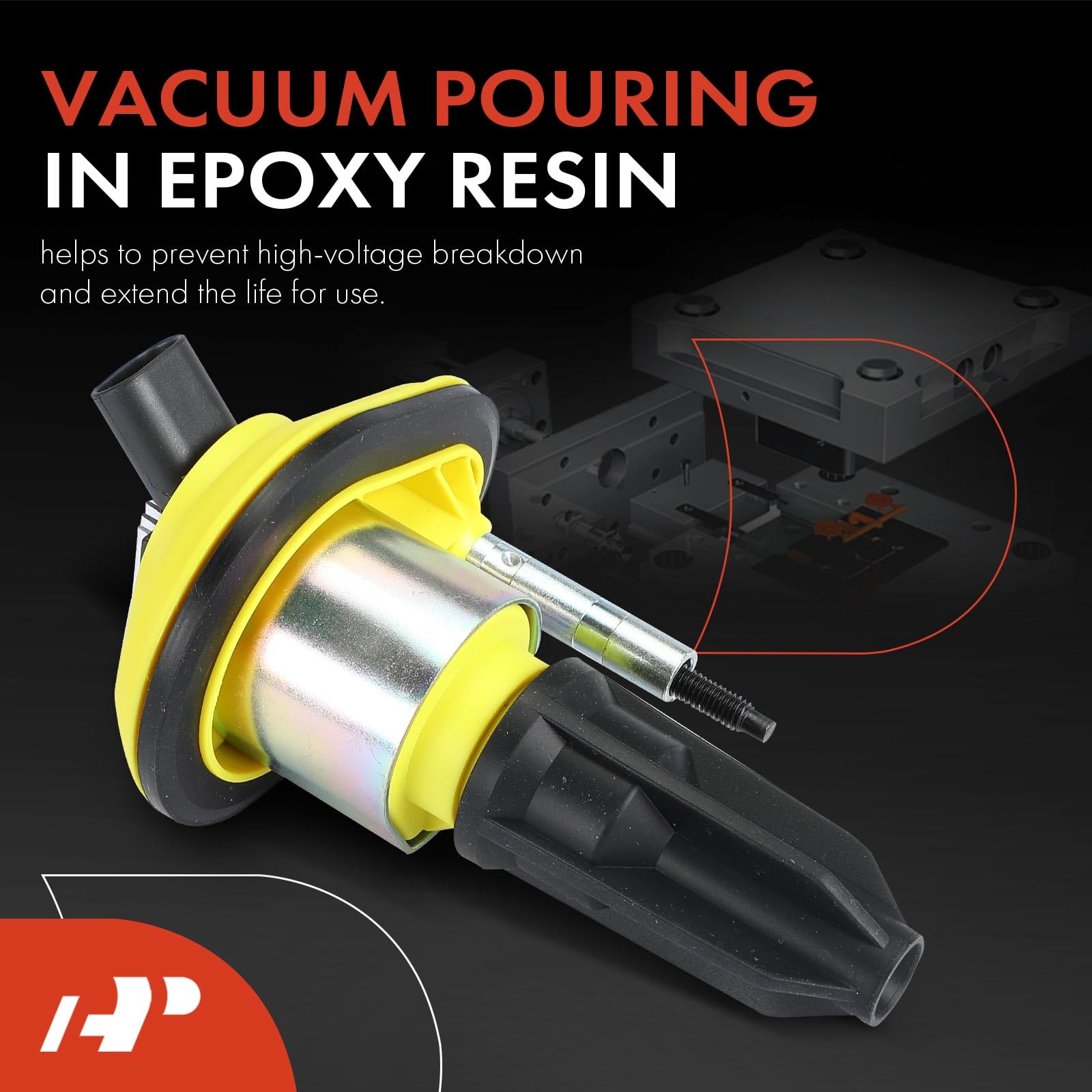 A-Premium (Yellow) Engine Ignition Coil Pack Compatible With Chevrolet Trailblazer, Trailblazer Ext & Gmc Envoy, Envoy Xl & Buic