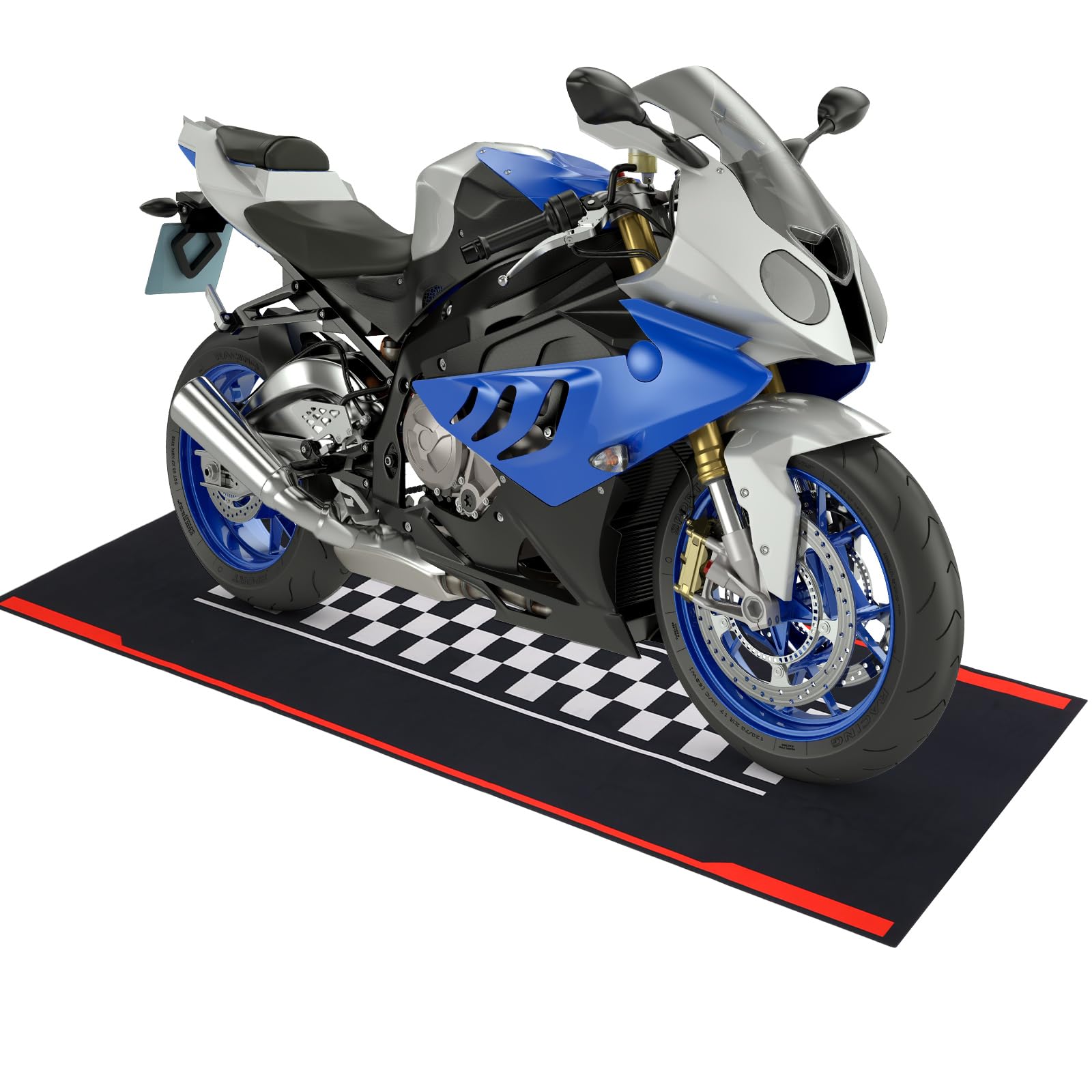 Drydiet 98 x 31 Inch Motorcycle Mat Garage Floor Rug Washable Parking Mats for Garage Floors Non Slip Oil Absorbent Pad Rubber B