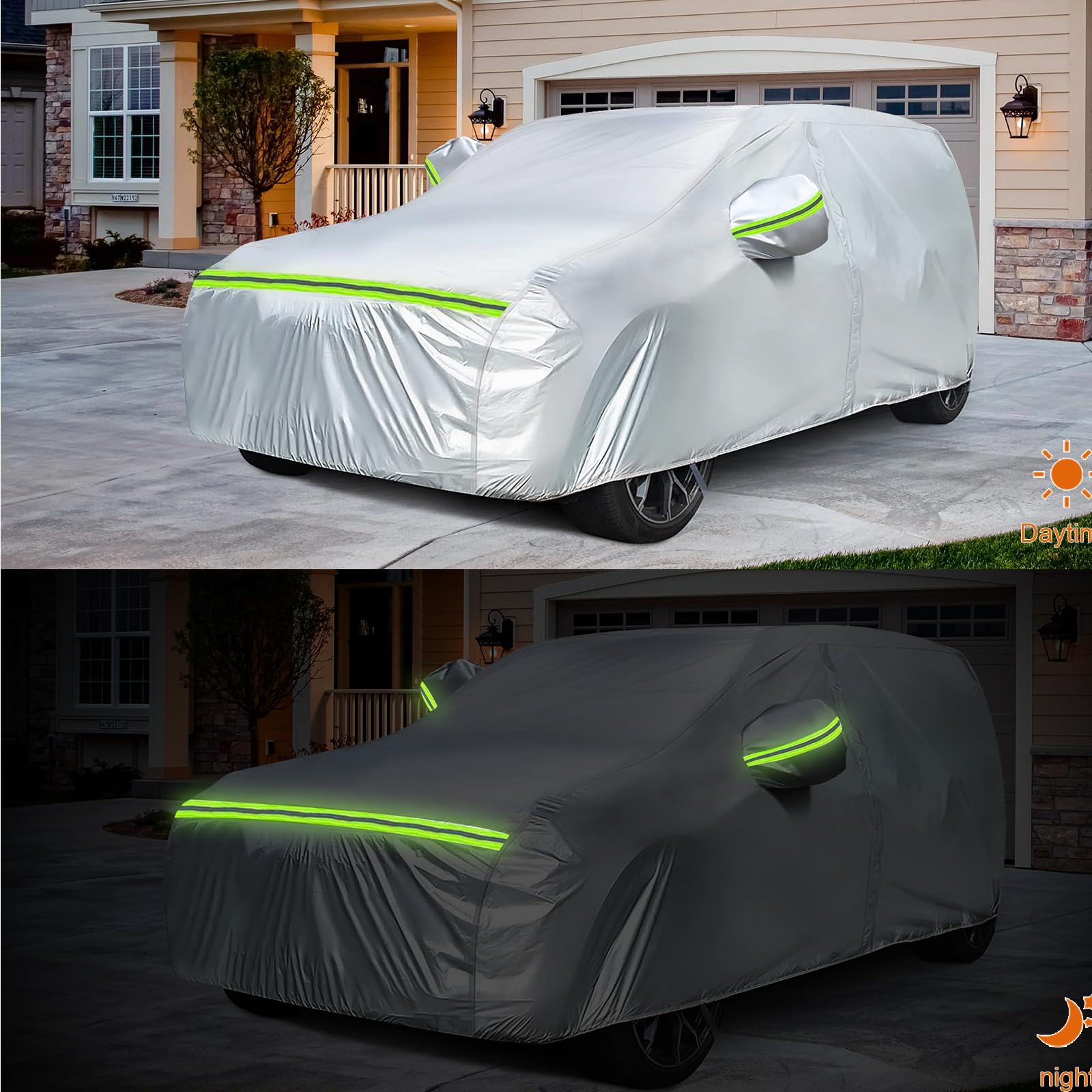 sportuli Waterproof Car Cover for 2004-2025 Mercedes Benz G-Class, Silver, 6 Layers, Zipper Door, Windproof, All Weather Protection