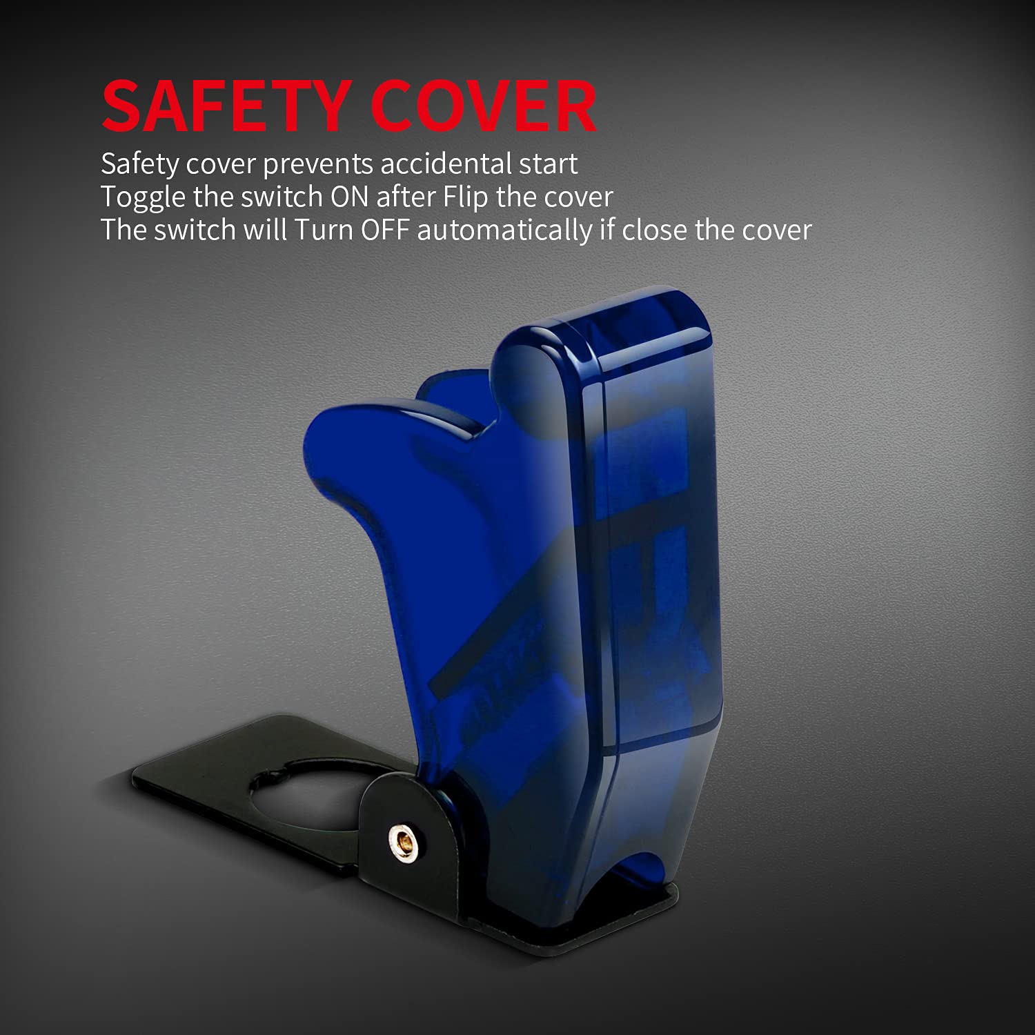 DAIERTEK 12V Blue LED Toggle Switch with Safety Cover, 20 AMP, 3 Pin, Heavy Duty, ASW-07D-BL, 2 Pack