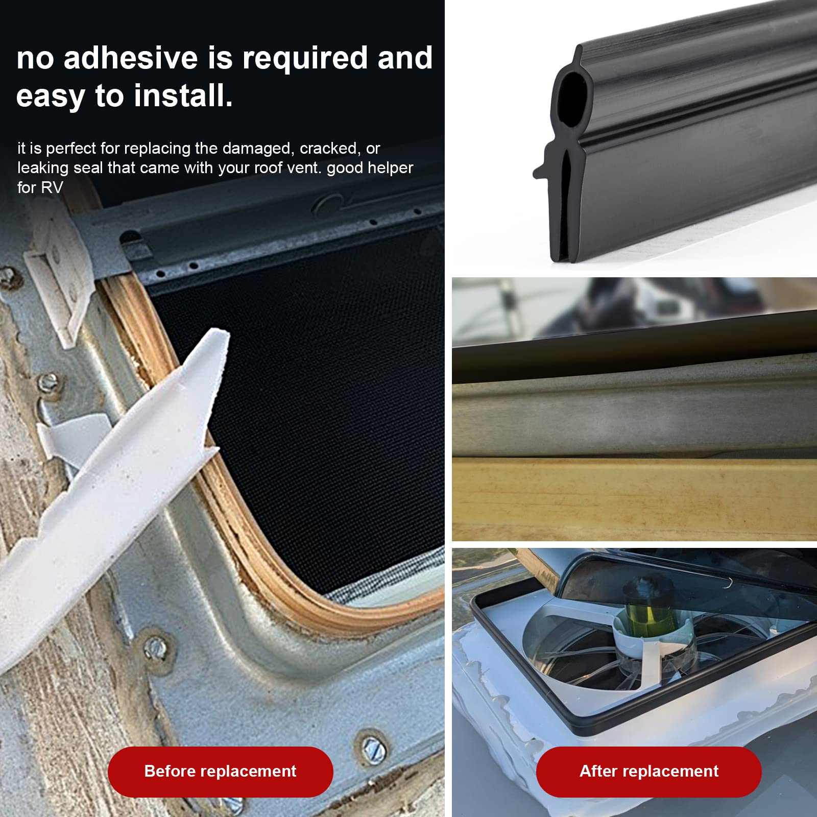 Szkxmj Rv Roof Vent Seal Vinyl Seal Rv Sealfor Ventline, Hengs And Camco Roof Vents (118Inch, White)