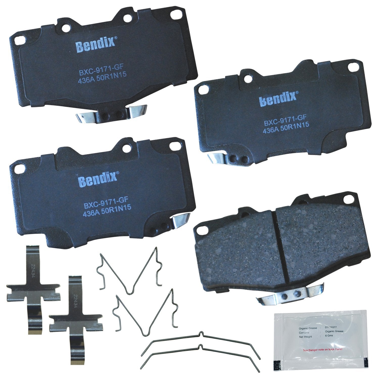 Bendix Priority1 Cfc436A Ceramic Front Brake Pads For Toyota 4Runner 2002-2001, Hilux 2004, Tacoma 1998-1995