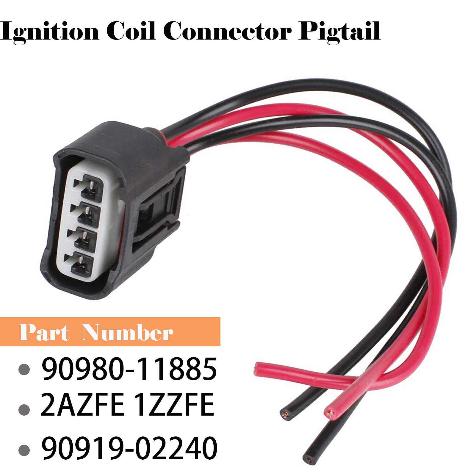 4 Packs Ignition Coil Connector Compatible With Toyota Scion Pontiac Chevrolet Chevy Lexus Ignition Coil Connector Harness L4 2.