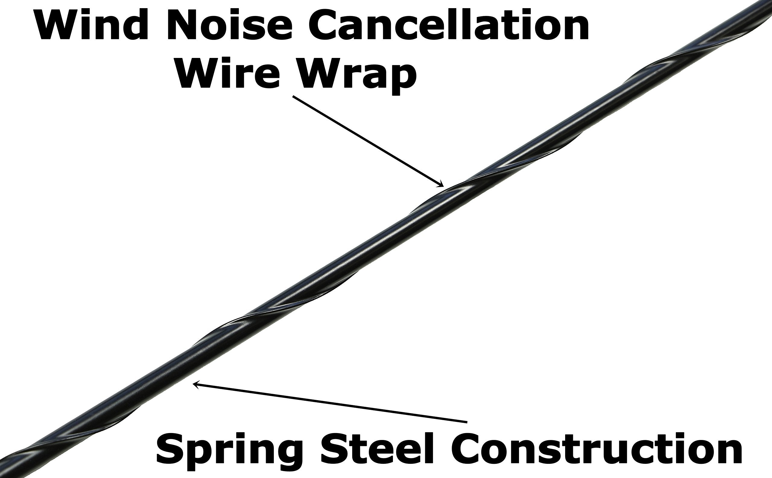AntennaMastsRus 15" Black Antenna for Ford F-250 Super Duty (1999-2016) - Spiral Wind Noise Cancellation, Spring Steel Construction