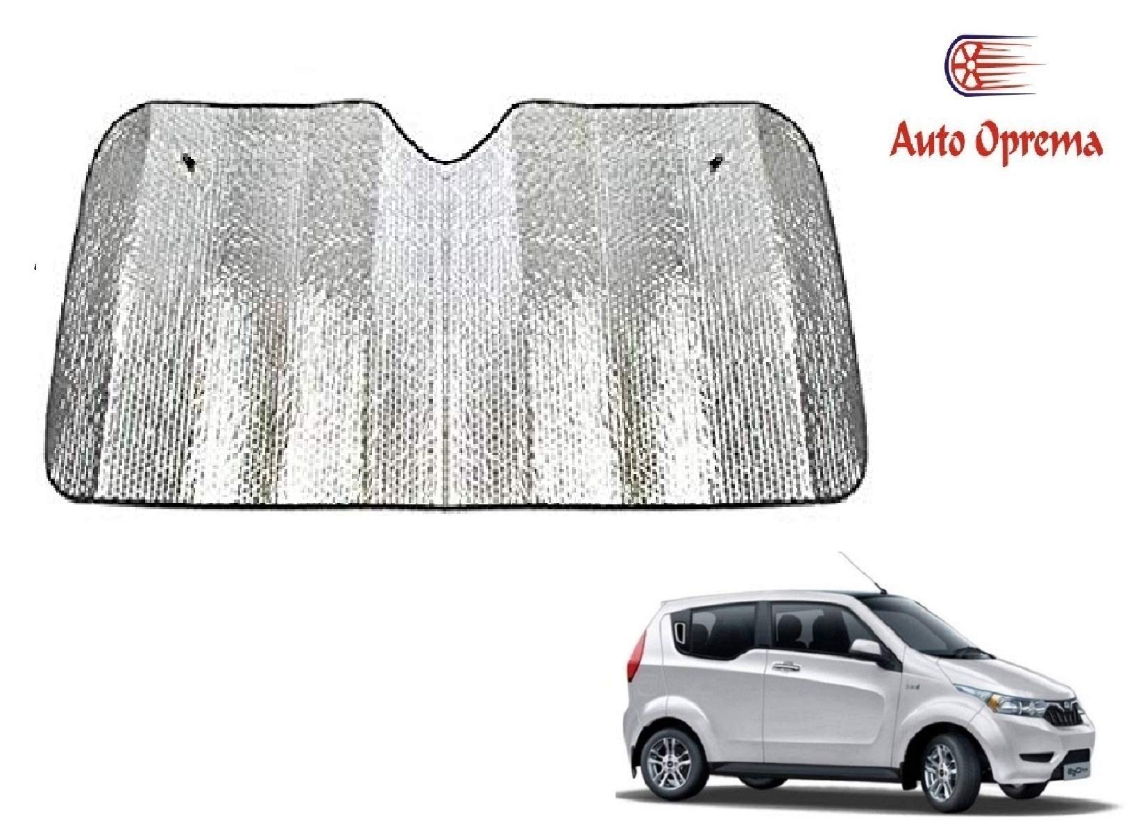 Auto Oprema (Award Winner at INDIAS Rising Star 2024) Front Foldable Metal/Foil Car Sunshade (Silver) 1 Pieces for Mahindra e2