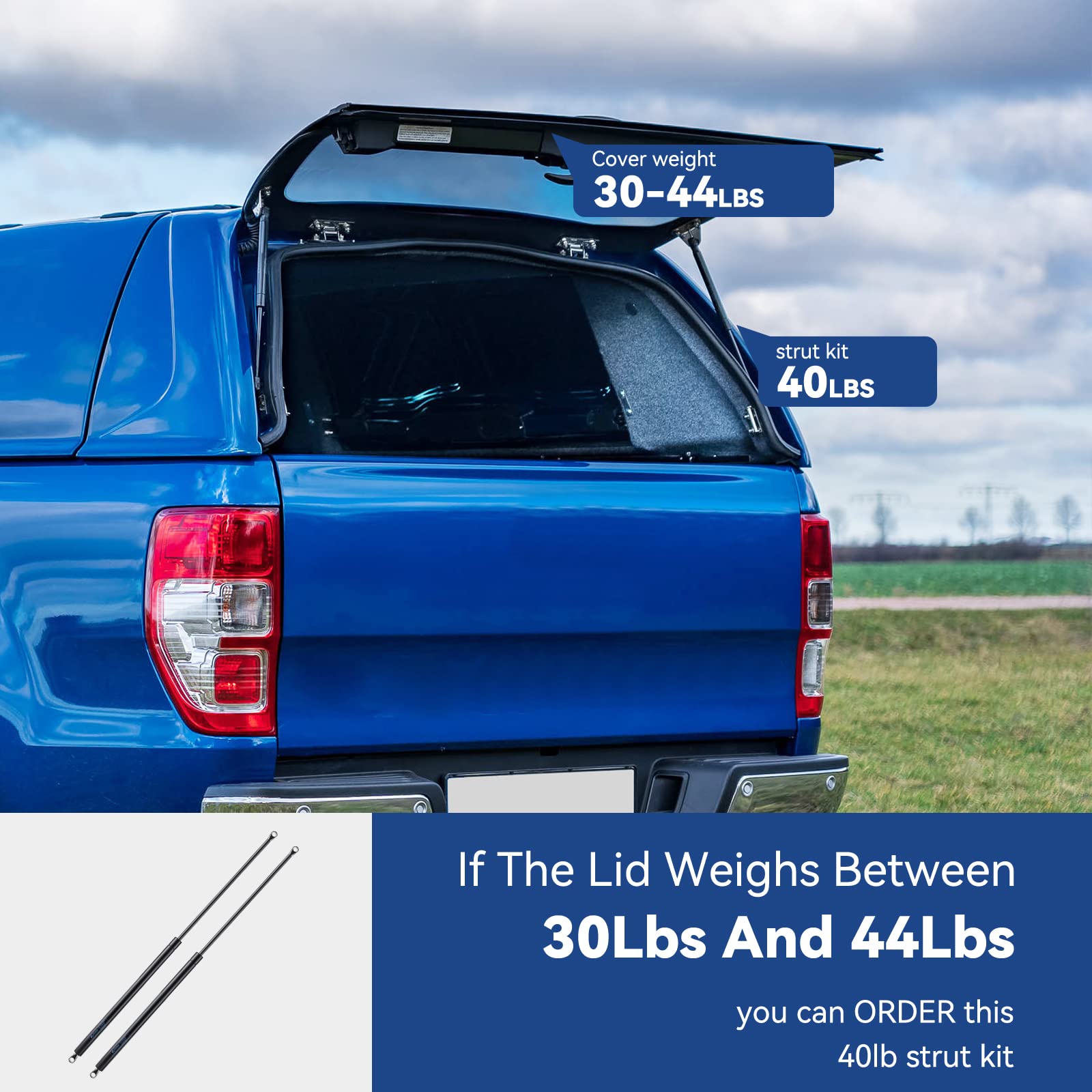 Arana C16-09461 14 Inch 40Lb/178N Gas Struts Spring Shocks, Sl-14-40 14 '' 40 Pounds Lift Support For Truck Topper Rear Window L