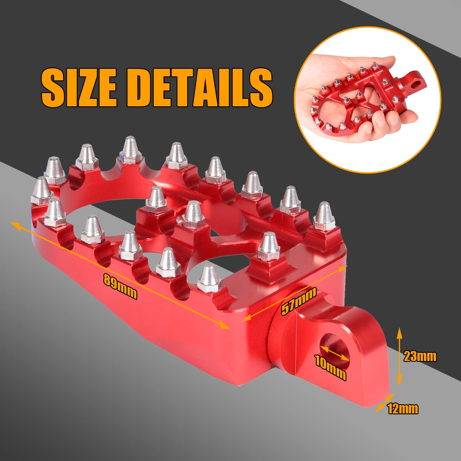 Sresk Offroad Cnc Wide Fat Foot Pegs For Harley Dyna Sportster Flfb Flstf Iron 883 Softail Street Glide, 360 Degree Rotating Mx