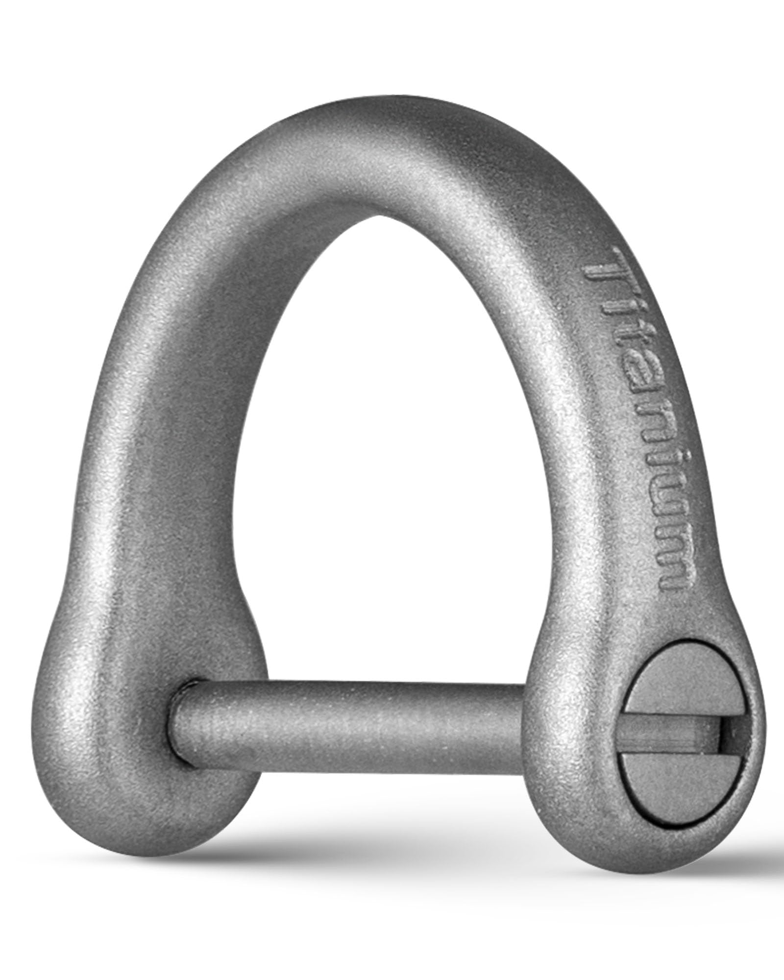 FEGVE Small Titanium Key Ring with Screw Shackle - Car Fob Keychain Heavy Duty Strong Mini Titanium D Rings (Grey 1 Pack-1/2 Inc