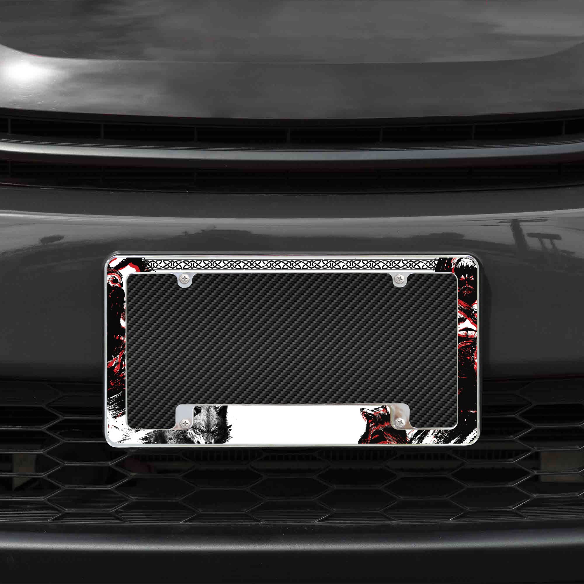 Rico Industries Norse All Over Automotive License Plate Frame for Car/Truck/SUV (12 x 6)