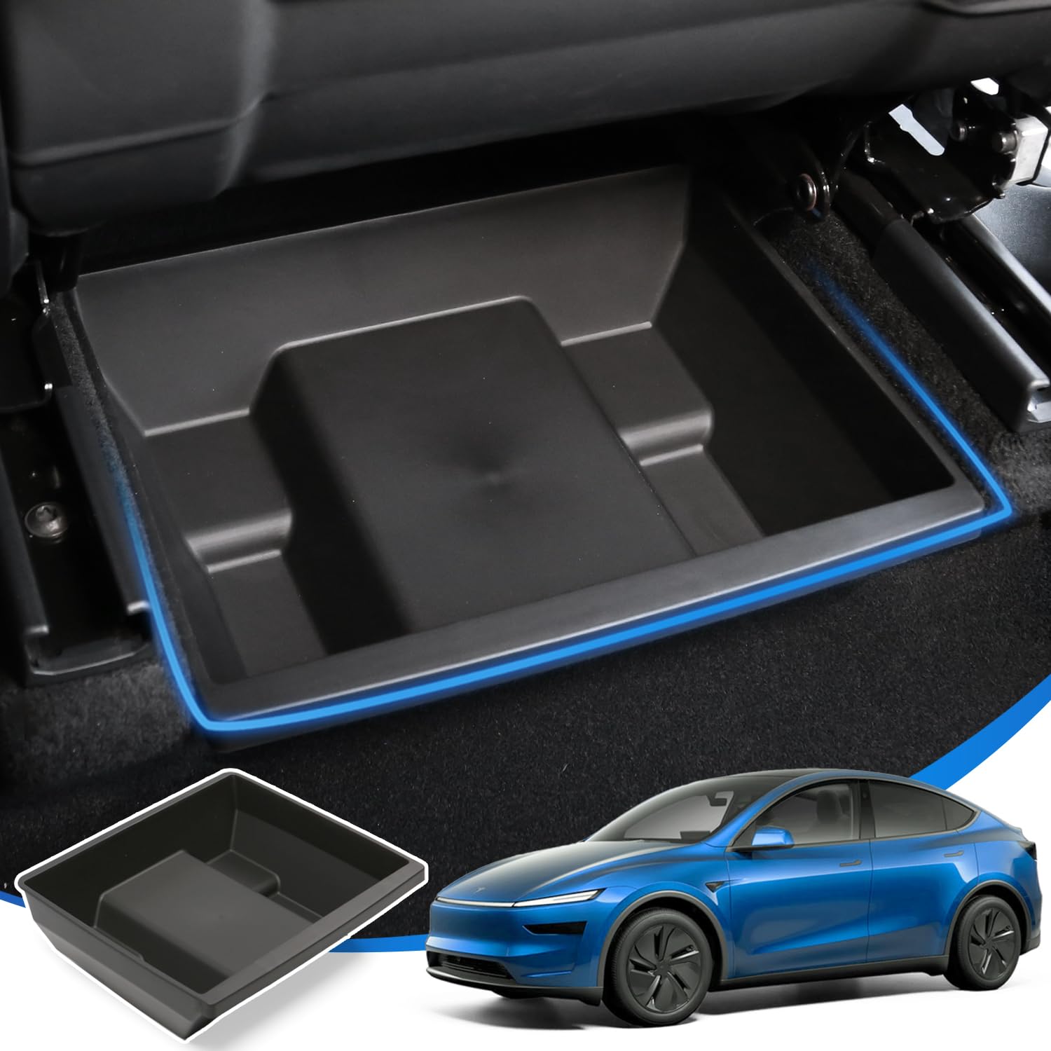 Geedar Under Seat Storage Box Organizer For Tesla Model Y 2025 Refresh (Juniper) - Rear Section, New Model Y 2025 Hidden Storage