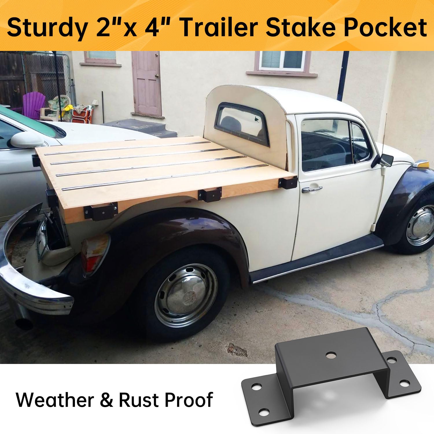 FOROIRON 8 Pcs Trailer Stake Pocket Bracket - Heavy Duty Alloy Steel, 2" x 4", Black, Model M53208