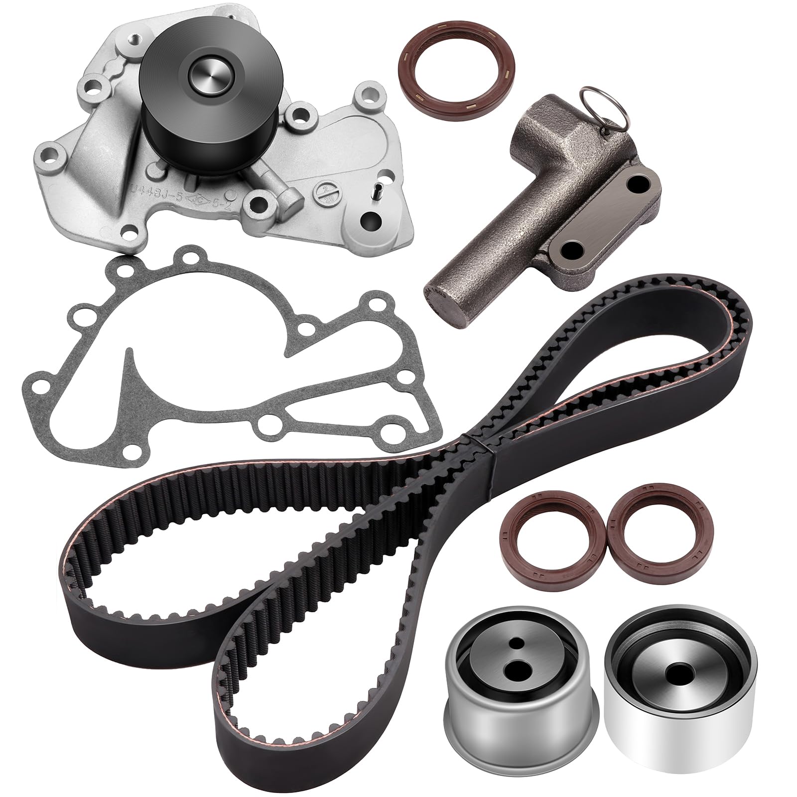 ECCPP Timing Belt Water Pump Kit Fits 1999-2010 Hyundai Sonata Tucson Tiburon Santa Fe Spectra Sportage Optima 2.5L 2.7L V6 DOHC