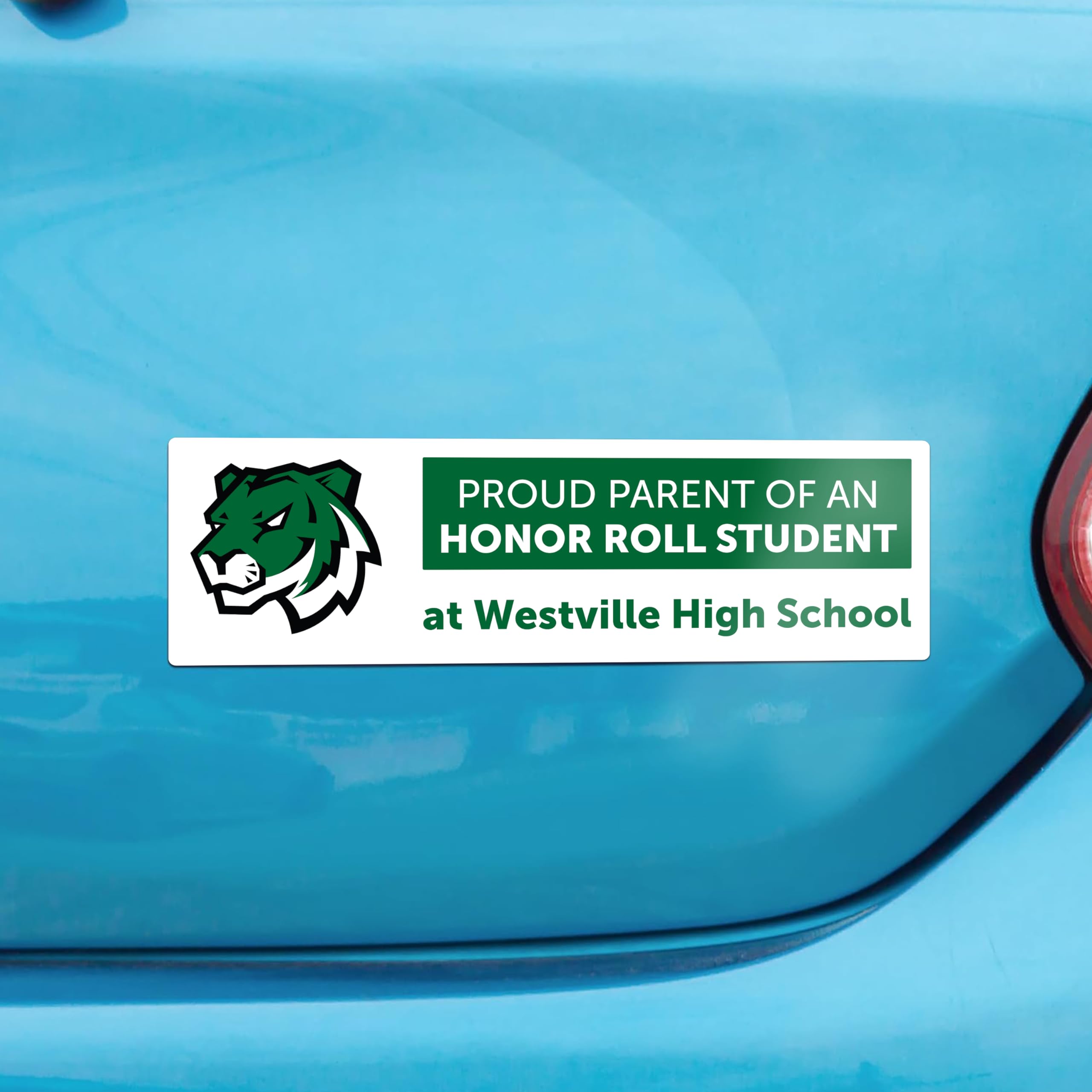 Bunny Badges Custom Honor Roll Bumper Stickers - Personalized Vinyl Stickers, 3" x 10" for Cars, Trucks, and Vehicles