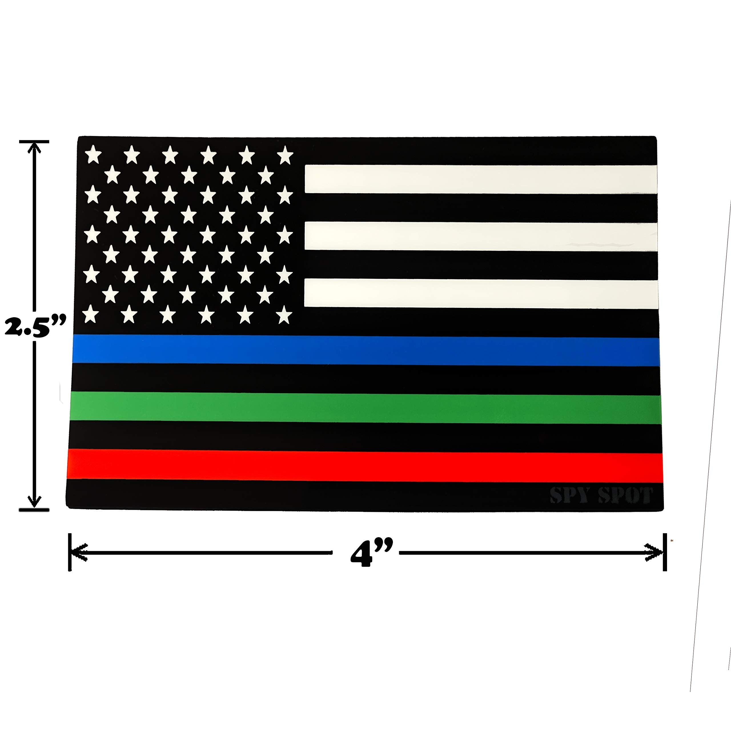Spy Spot Set Of 4 American Flag Usa Weatherproof Uv Resistant 4'' X 2.5'' (Blue,Green,Red, 4'' X 2.5'')