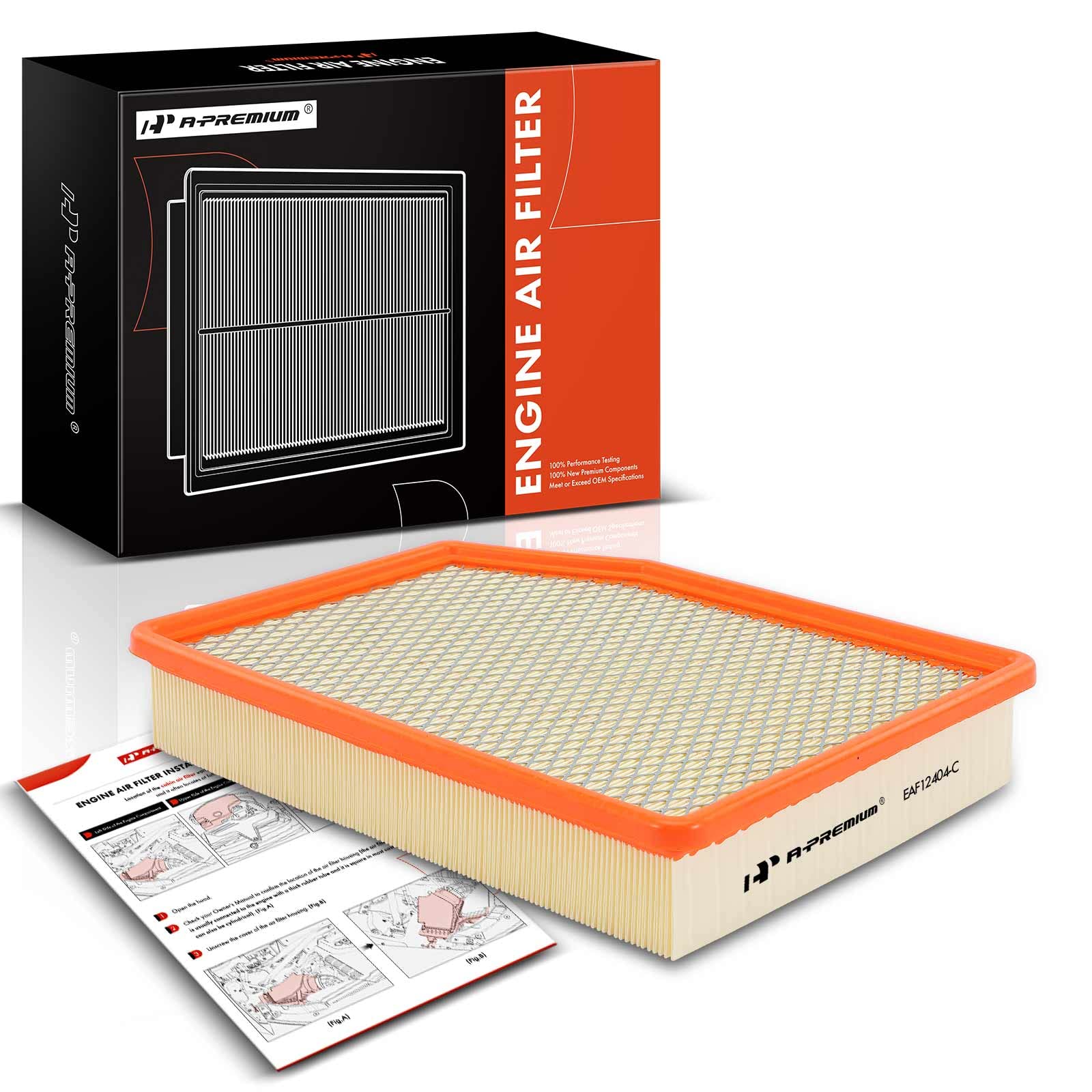 A-Premium Engine Air Filter Compatible With Cadillac Escalade Esv & Chevrolet Silverado 1500, Suburban, Tahoe & Gmc Sierra 1500,