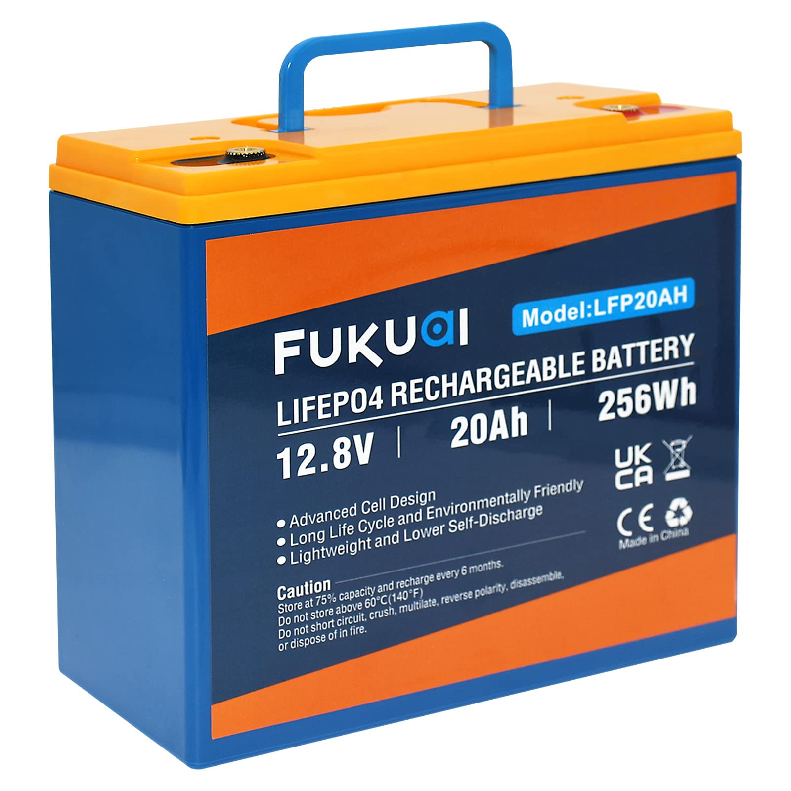 Fukuai 12V 20Ah Lithium Lifepo4 Battery, 2000+ Deep Cycles Lithium Iron Phosphate Battery For Solar System, Marine, E-Scooters A