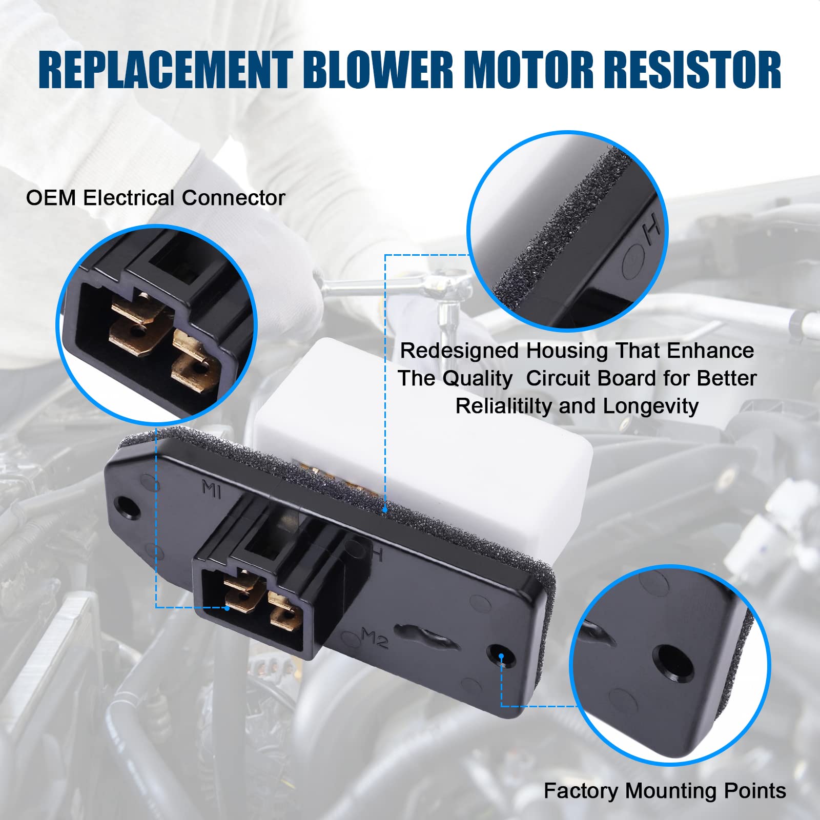 4720278 Hvac Fan Blower Motor Resistor Replacement For 1994-2008 Dodge Ram 1500 2500 3500 Pickup | 1993-1999 Jeep Grand Cherokee