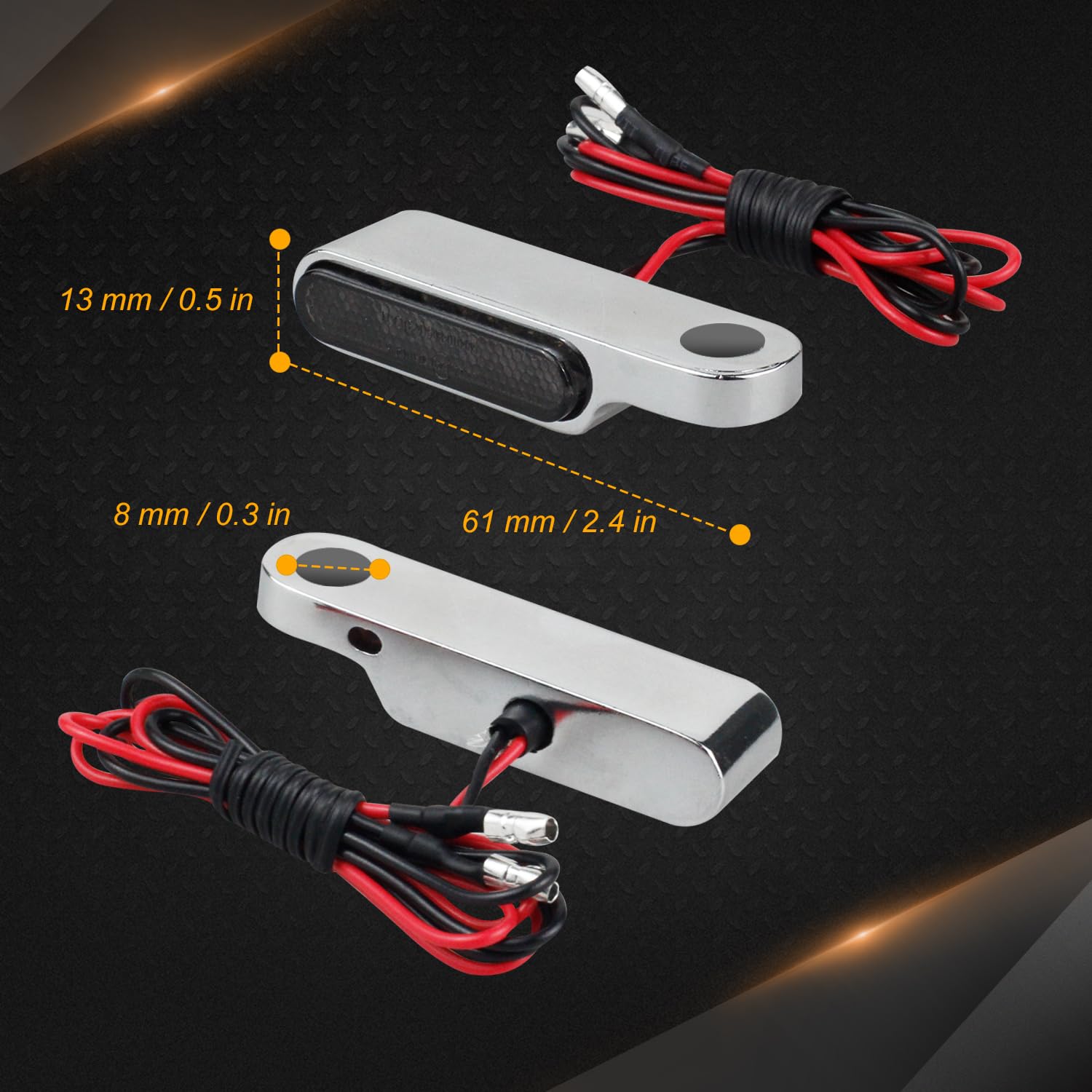 NTHREEAUTO LED Handlebar Turn Signals Mini Motorcycle Blinkers Front Marker Light Compatible with Harley Sportster Dyna Honda Sh