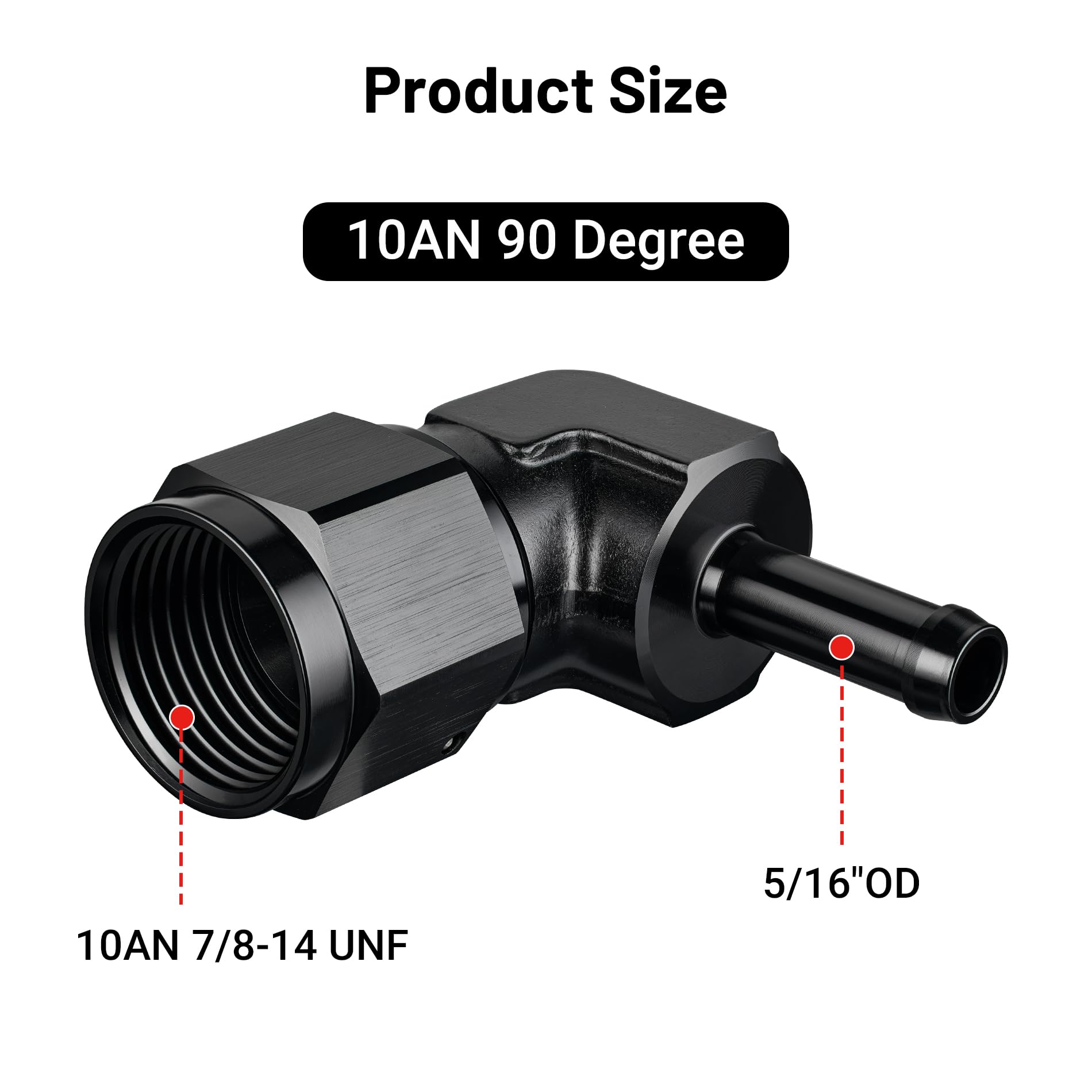 Evil Energy 10An Female To 5/16'' Barb Hose Fitting 90 Degree Swivel