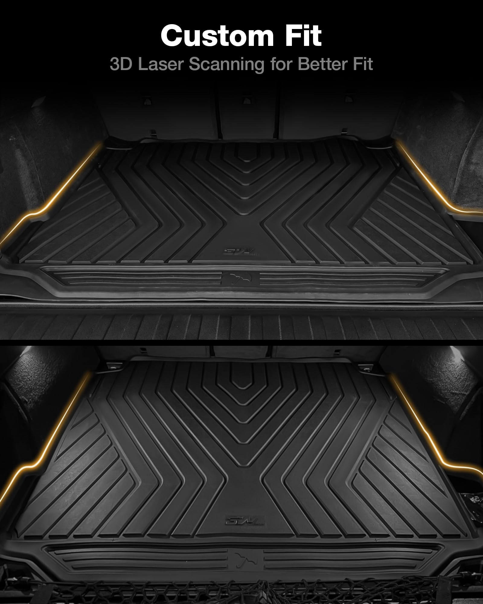 3W Cargo Liner for BMW X5 (2019-2026) - Heavy Duty TPE All Weather Trunk Mat, Custom Fit, Not for Hybrid or Side Netting Kit