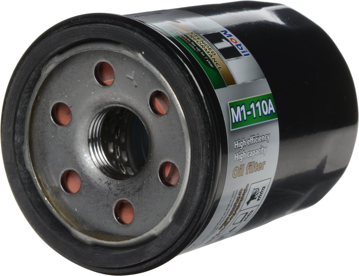 Mobil 1 Oil Filter M1-110A, Screw-On Canister, 3.375 in Tall, Steel, Black, 20 mm x 1.50 Thread, 1 ct