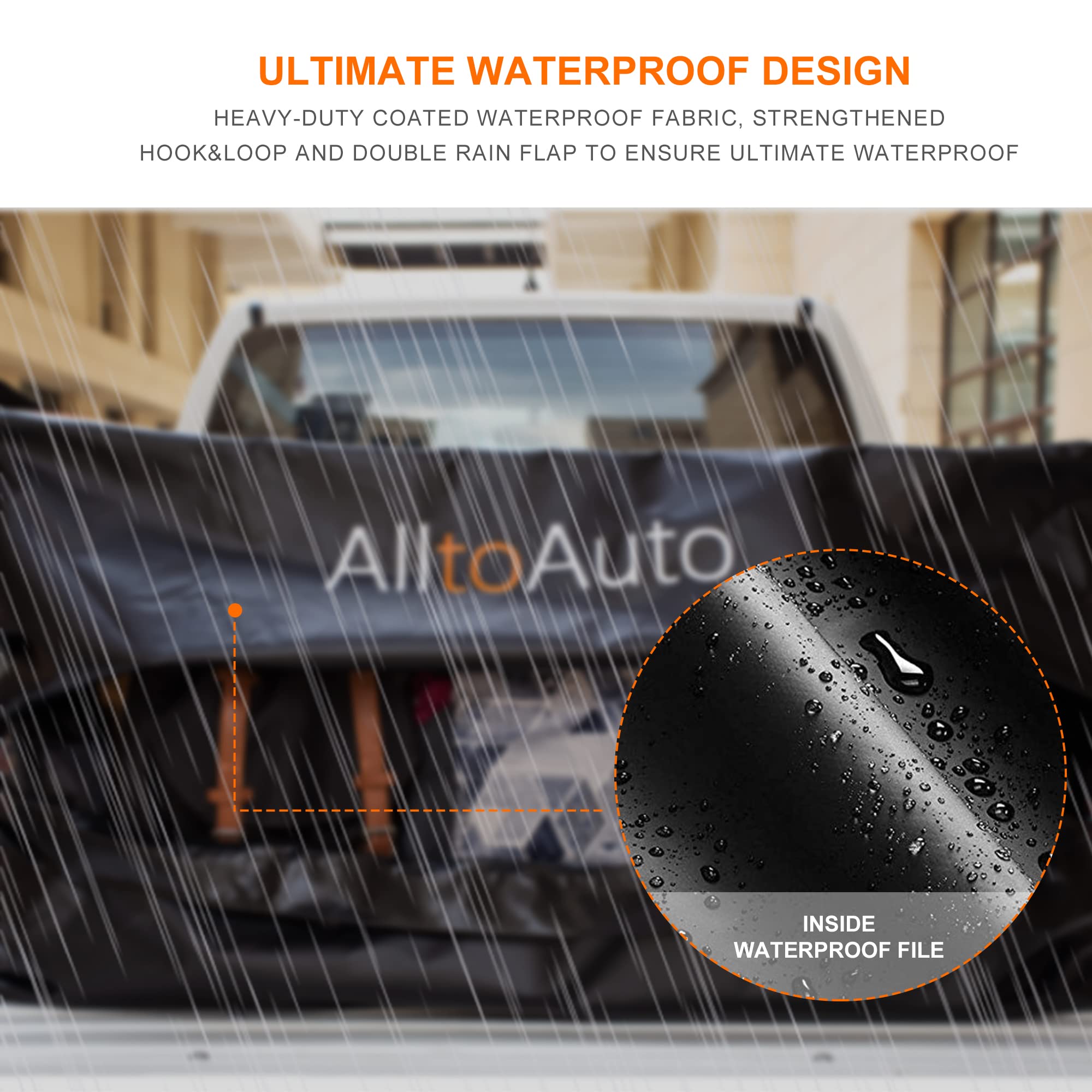 Alltoauto Truck Bed Cargo Bag With Cargo Net, 100% Waterproof 600D Heavy Duty, Fits Any Truck Size (51''X40''X22'') 26 Cubic Fee