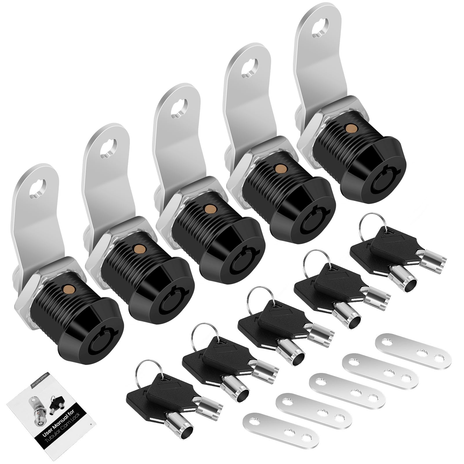 5 Pack Tool Box Lock With Keys, 5/8'' Rv Storage Lock Keyed Alike, Cabinet Lock Cam Locks For Toolbox Lock Replacement Mailbox R