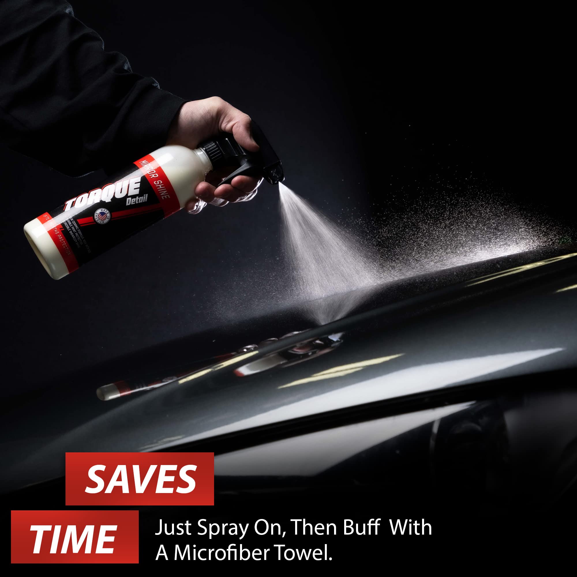 Torque Detail Mirror Shine Ceramic Wax Spray - Super Gloss Finish, 16oz, Professional Protection, Lasts Months