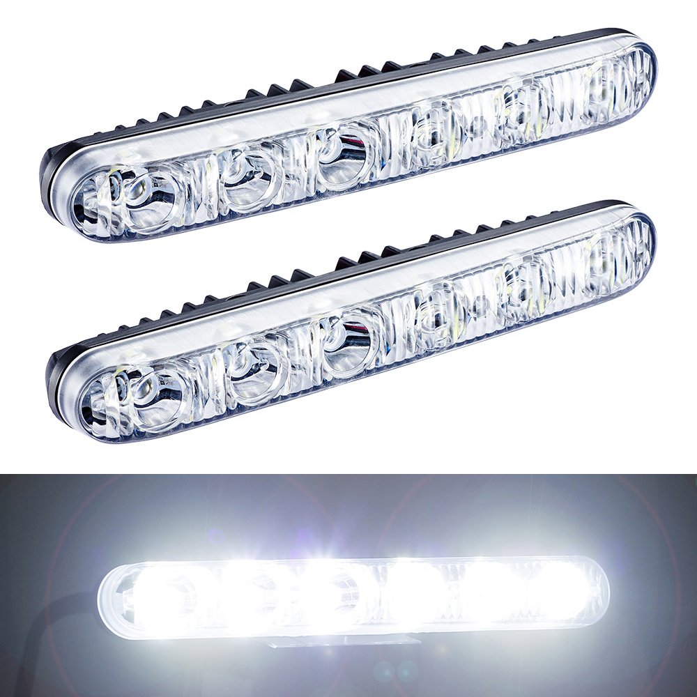 Yijinsheng Auto 2Pcs Fit 6 Led High Power Led Daytime Running Lights Driving Lamp Universal Fit Led Car Fog Light