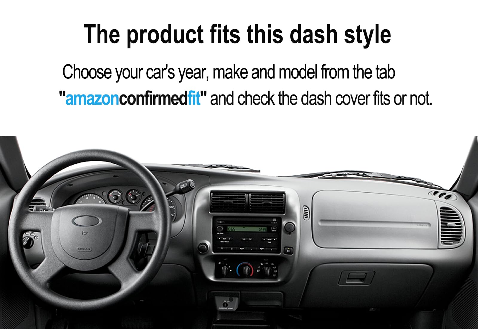 Yiz Dash Cover Mat for Ford F150 F250 Expedition 1997-2003, Polyester, 97-03 Dark Gray, Model YIZ53634j61, Standard Size