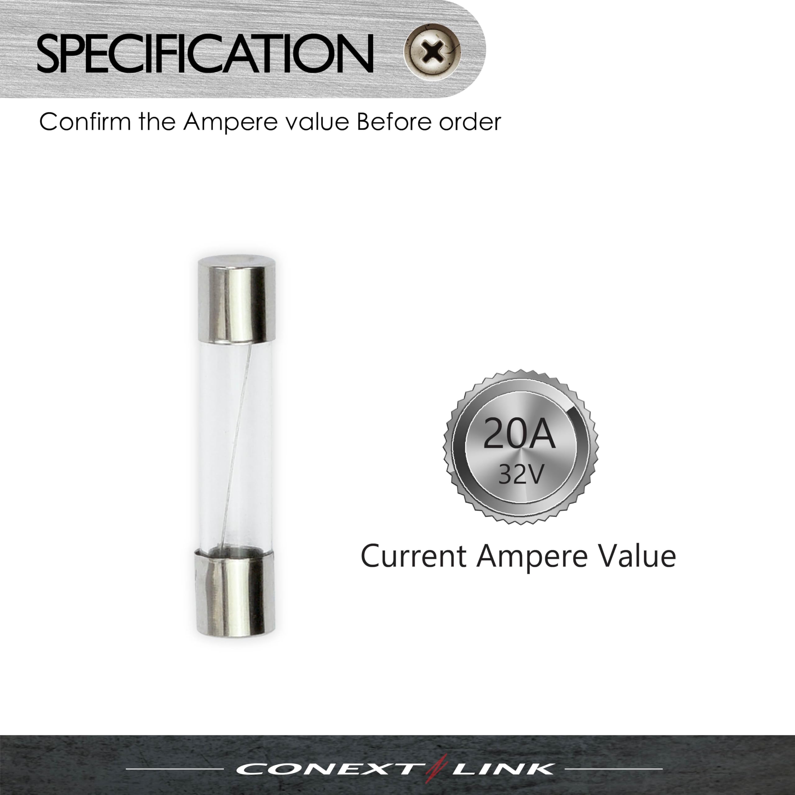 Conext Link Agc20-25 Nickel Agc Glass Tube Fuse 25 Pack (20 Amp) (14378)