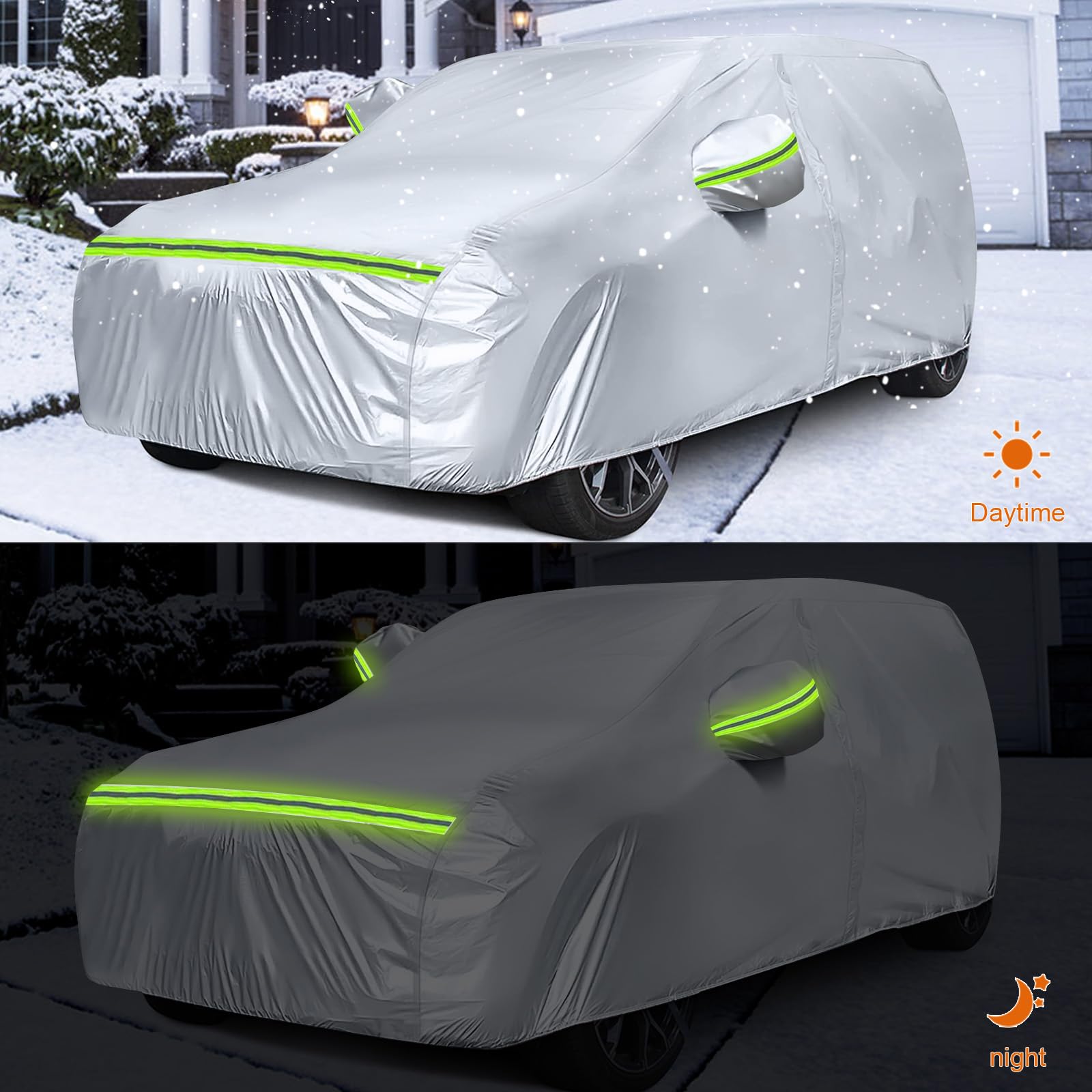 Waterproof Car Covers Replace For 2011-2025 Range Rover Evoque, 6 Layers Silver All Weather Car Cover With Zipper Door & Windpro