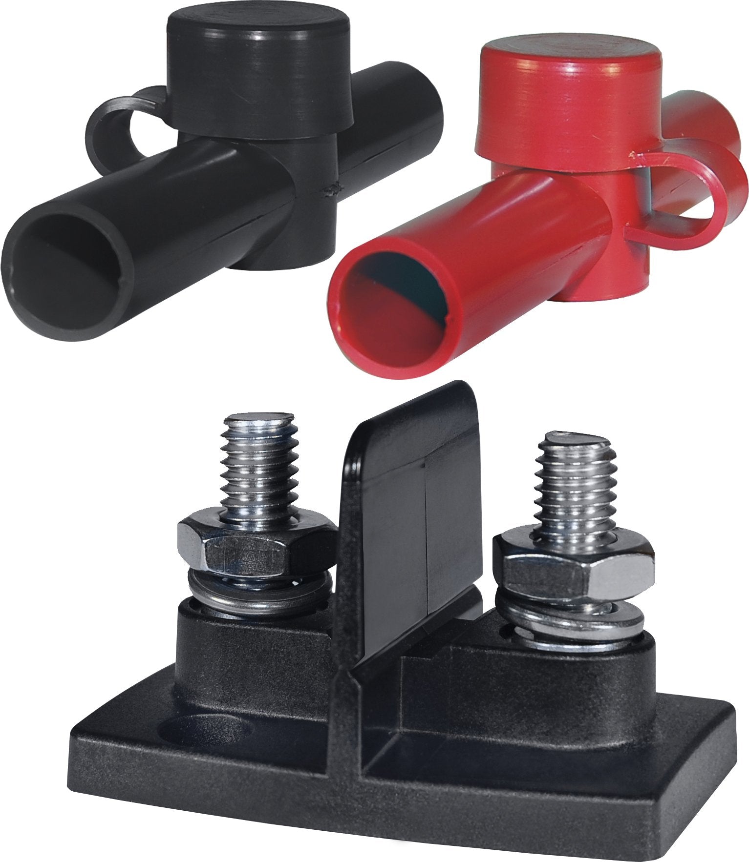 Blue Sea Systems 2017 POWERPOST Dual Connector 3/8,Black/Red
