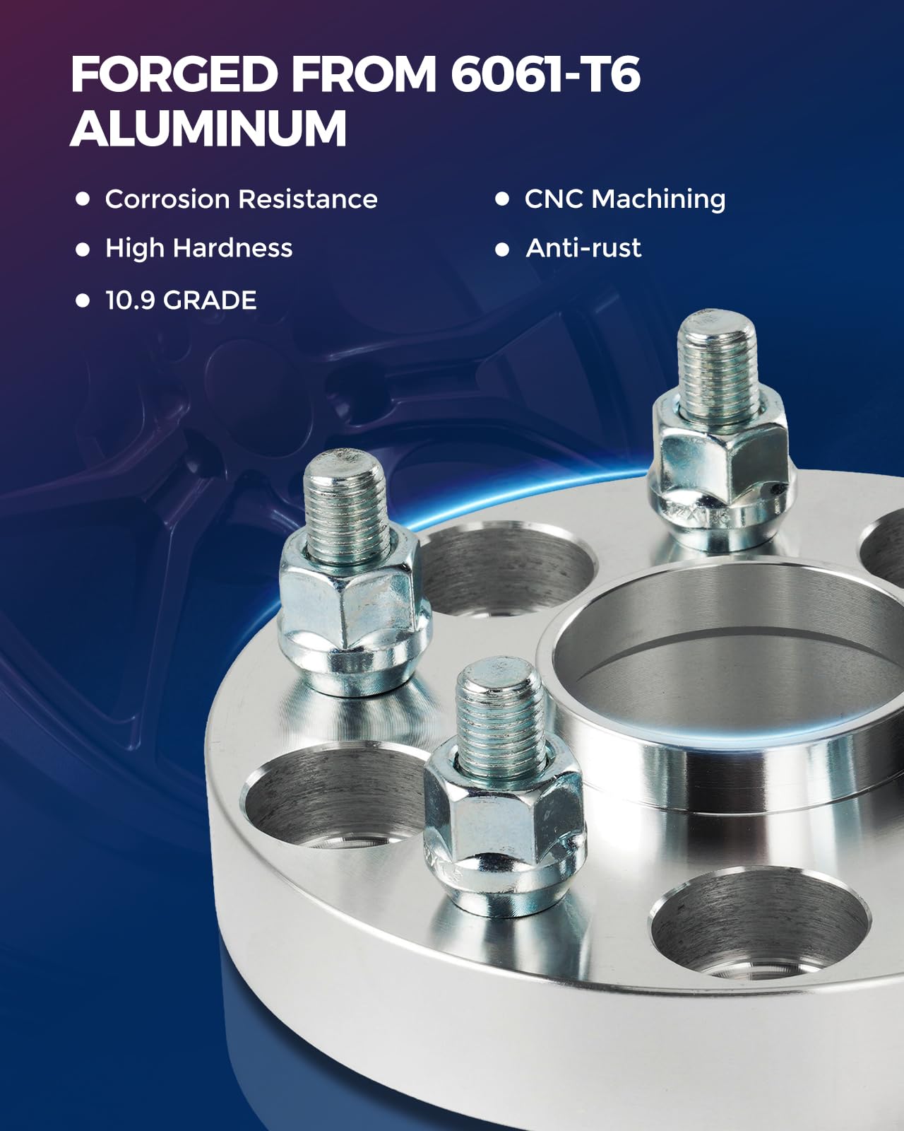 KAX Wheel Spacers 5x130 Hub Centric, 1.5 inch, M14x1.5 Studs, 71.5mm Bore, Silver, Model OO6