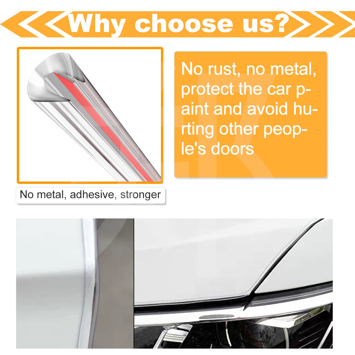 Eytool Car Door Edge Protectors,Car Edge Trim Rubber Seal Protector With U Shape Car Protection Door Edge Guard Fit For Most Car (16Ft,Clear)