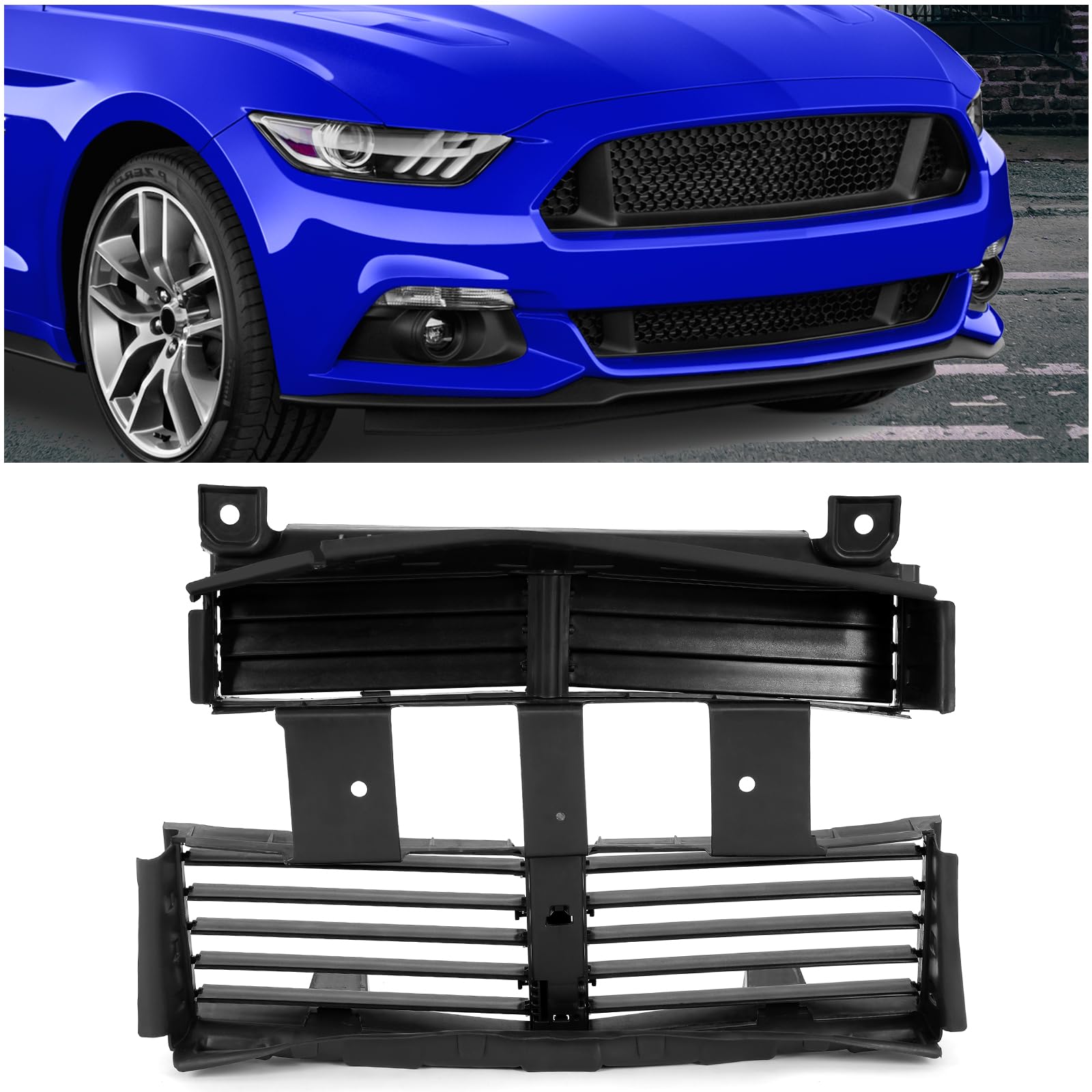 HECASA Active Grille Shutter Compatible with 2015-2017 Ford Mustang Replacement for FR3Z-8475-A Radiator Core Support Grille Air