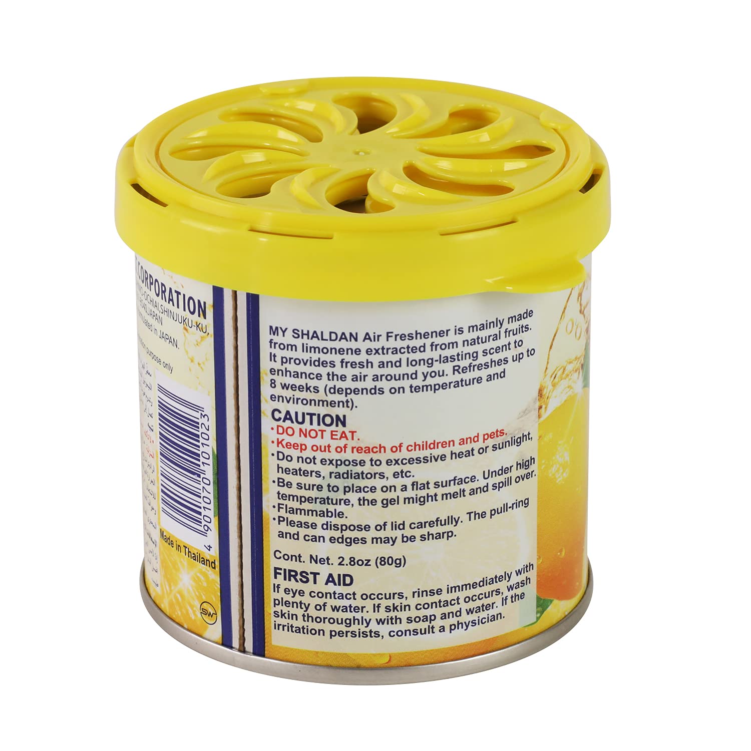 Auto Dynasty My Shaldan Limonene Gel Air Freshener, Lemon Scent, 80g, ABS Plastic, for Room and Car