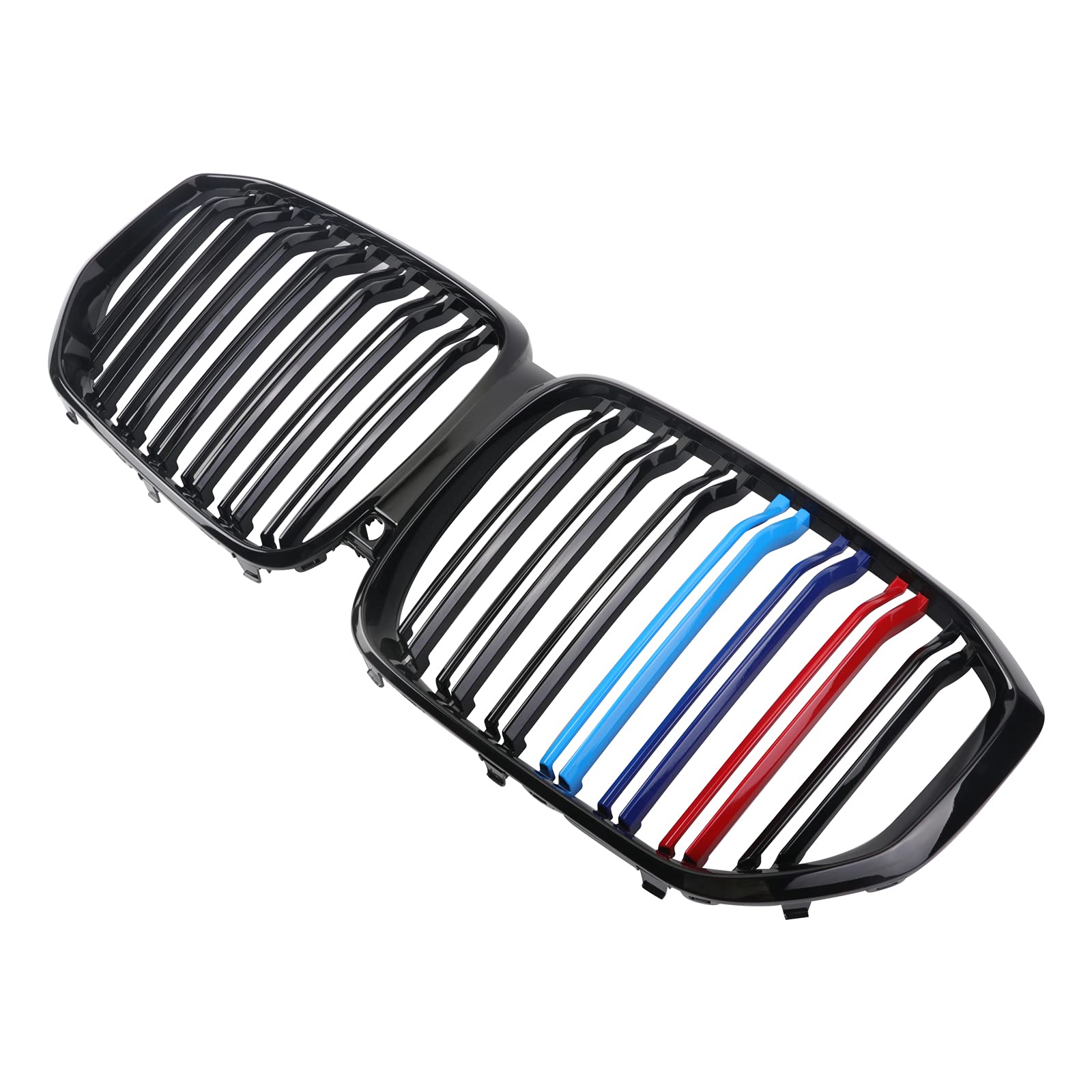 BILLDIO G05 Grille - M Color Double Slats Grill Compatible with X5 G05 2019 2020 2021 2022 2023(ABS Gloss Black Kidney Grill)