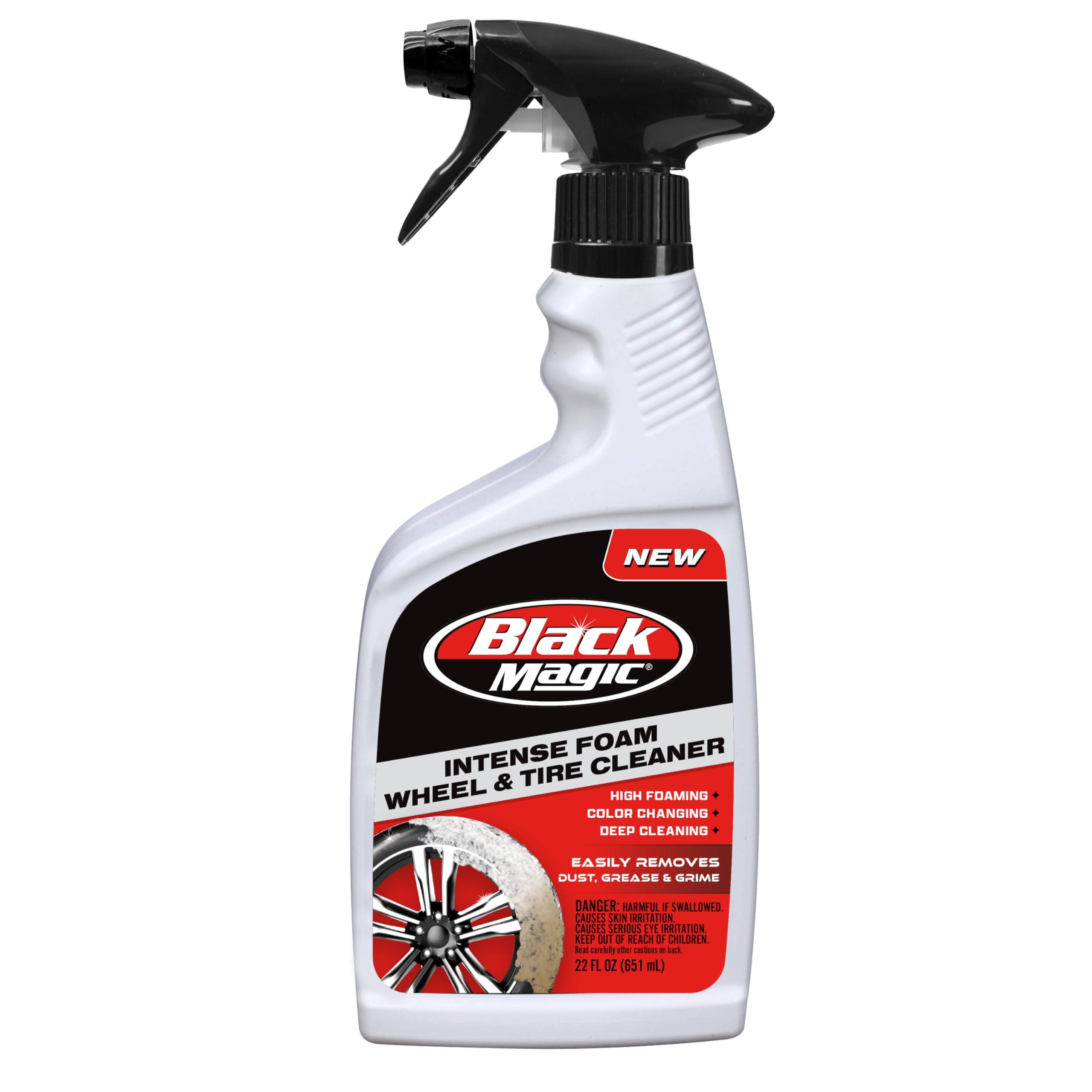 Black Magic 120228 Intense Foam Wheel & Tire Cleaner, High-Foaming Formula for Deep Cleaning, Removes Dirt, Grime & Brake Dust -