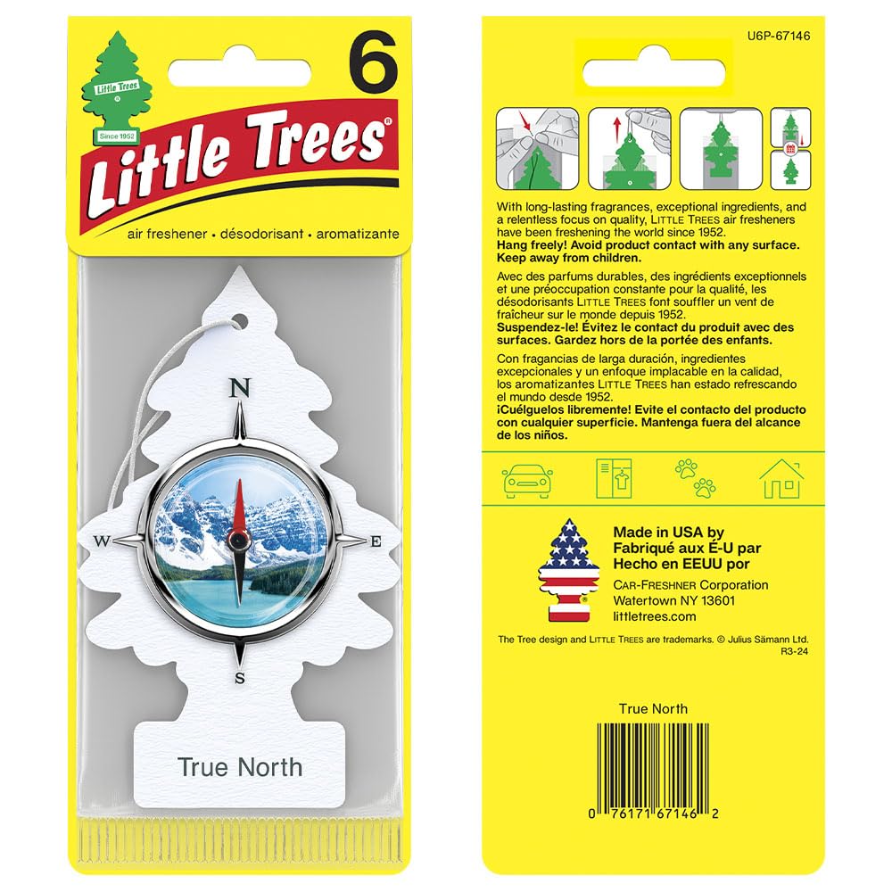 Little Trees Air Fresheners Car Air Freshener. Hanging Tree Provides Long Lasting Scent For Auto Or Home. True North, 24 Air Fre