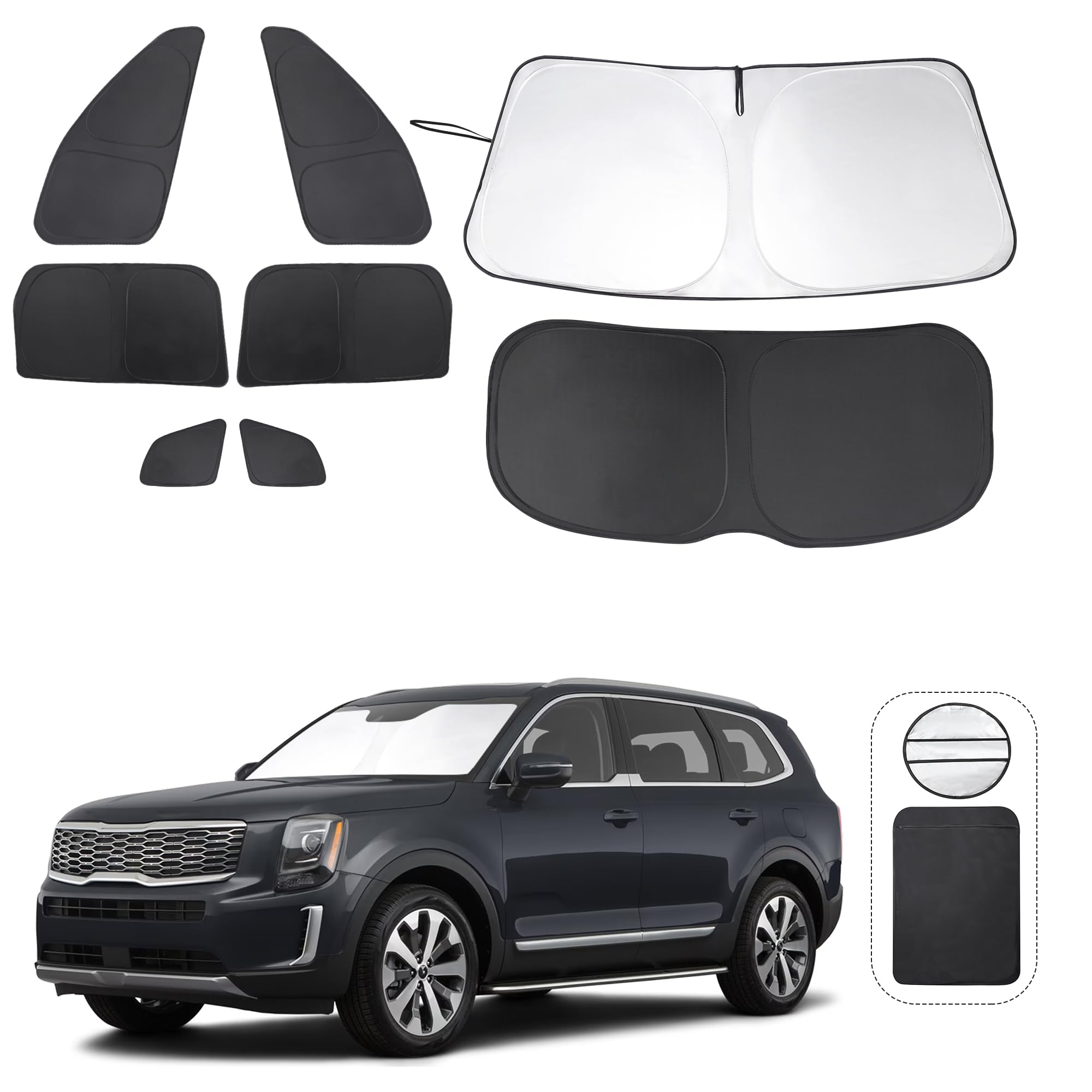 Tinglu Window Shades For Kia Telluride 2020 2021 2022 2023 2024 2025 Accessories Car Side Full Windows Rear Triangular Windshiel