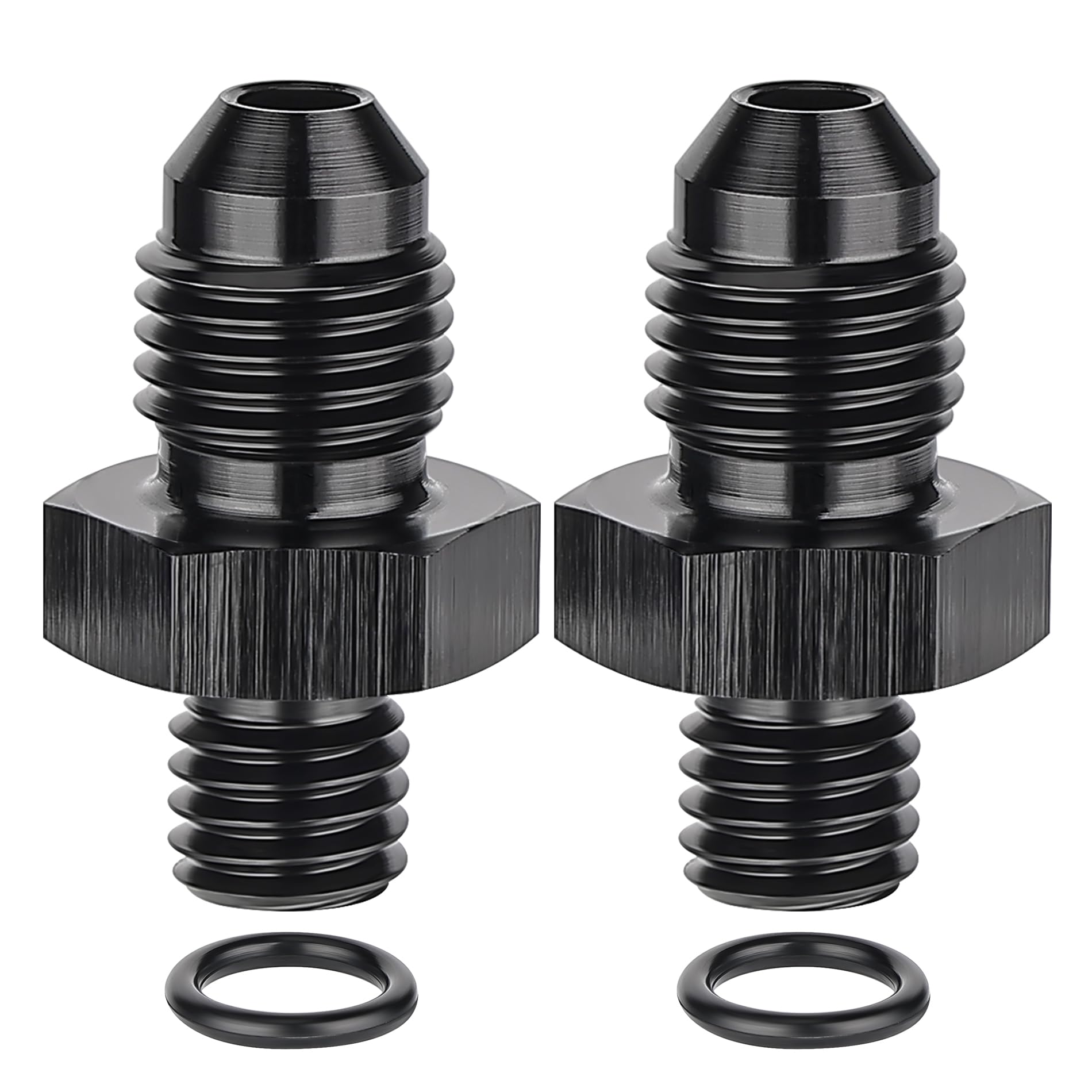 EVIL ENERGY 4AN Male Flare to M8 x 1.25mm Male Metric Fitting Adapter Aluminium Alloy 2PCS