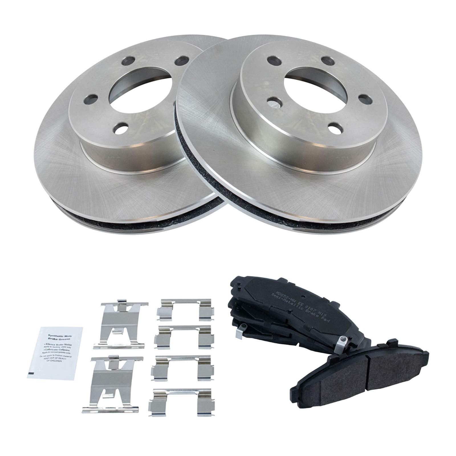 Trq Front Brake Pad & Rotor Kit Brake Pads Brake Rotor Semi-Metallic Compatible With 1995-2001 Ford Explorer 1998-2002 Ranger Ma