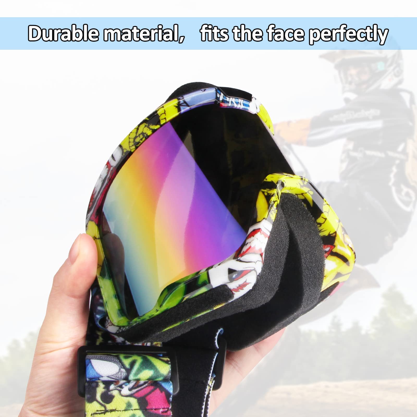 LMAVAG Dirt Bike Goggles Youth ATV Goggles Motorcycle Goggles for Men Women Adult Youth Kids Motocorss Riding Racing Goggles MX