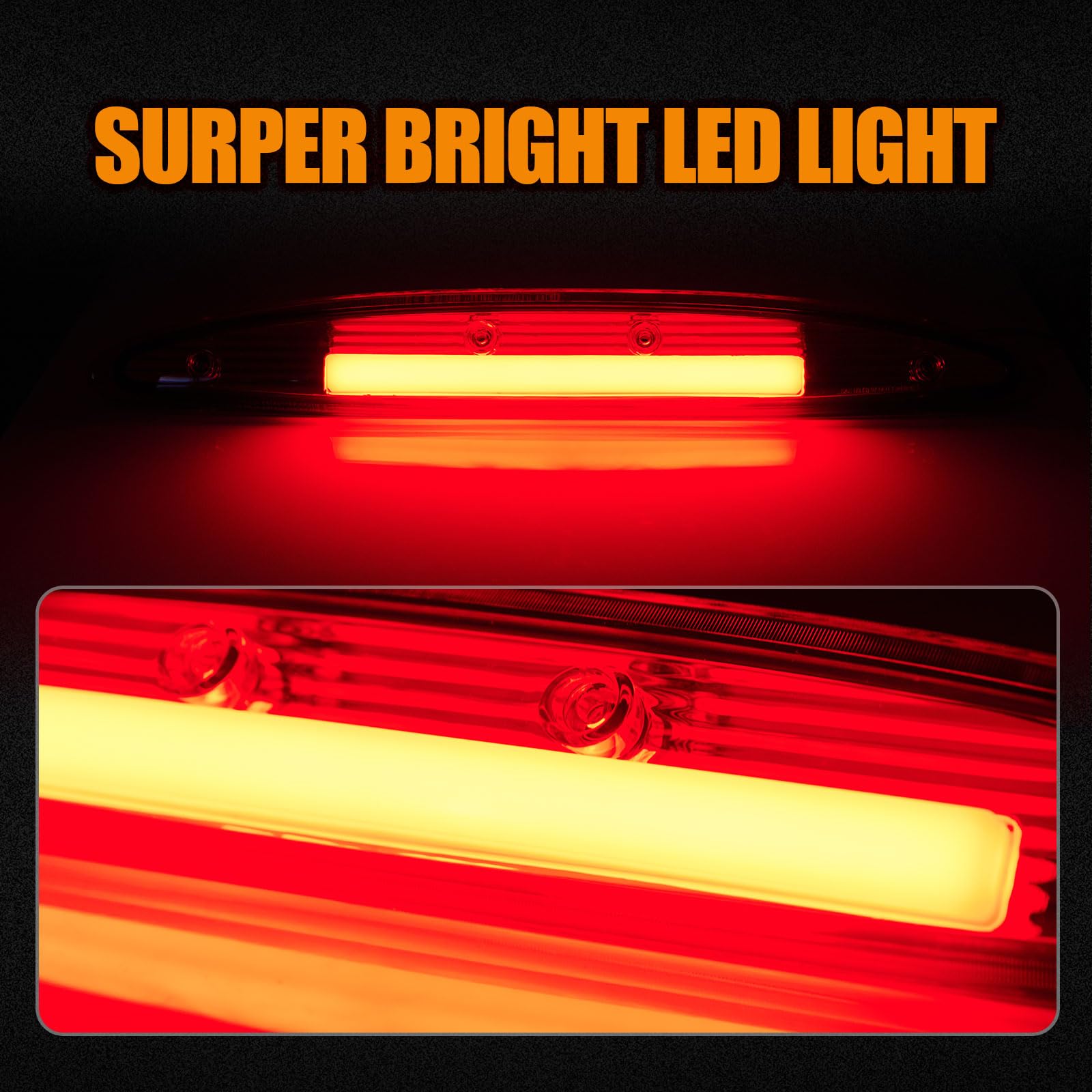 Cxdar Third 3Rd Brake Light Led For 1997-2002 Ford Expedition, High Mount Rear Brake Lights Assembly For 97-02 Expedition, Water