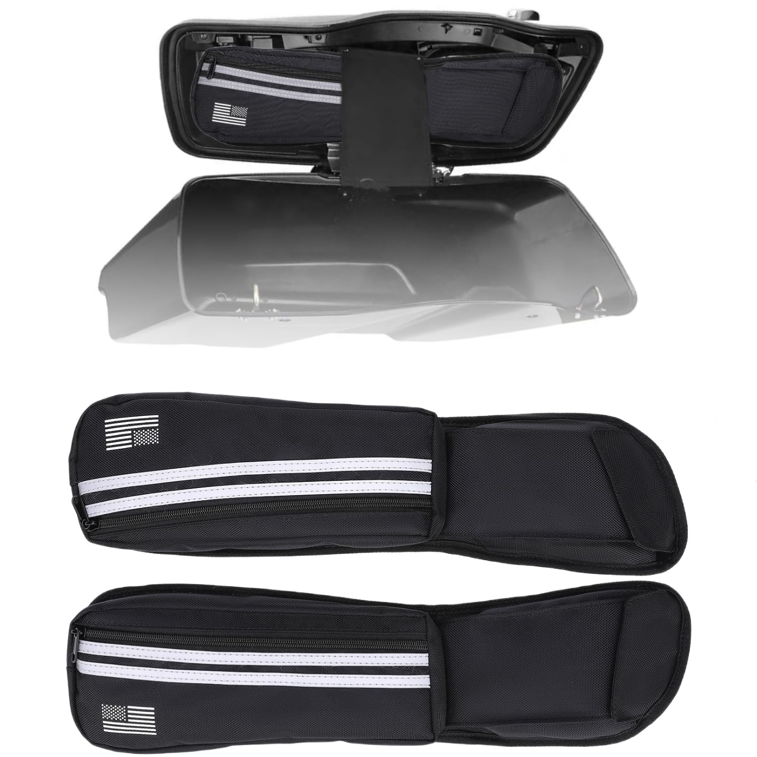 CWXEDN Street Glide Road King Accessories Saddlebag Lid Organizers 2 Pack Compatible with 2014-2023 Touring Street Glide Road Ki